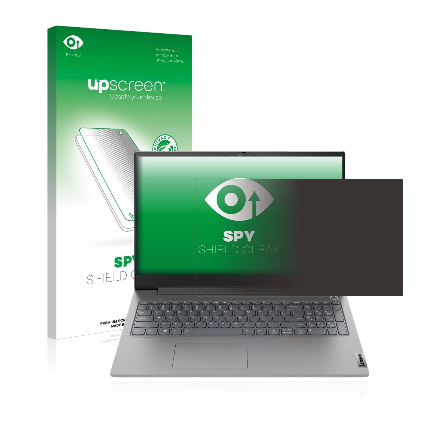 upscreen Spy Shield Clear Premium Blickschutzfolie für Lenovo ThinBook