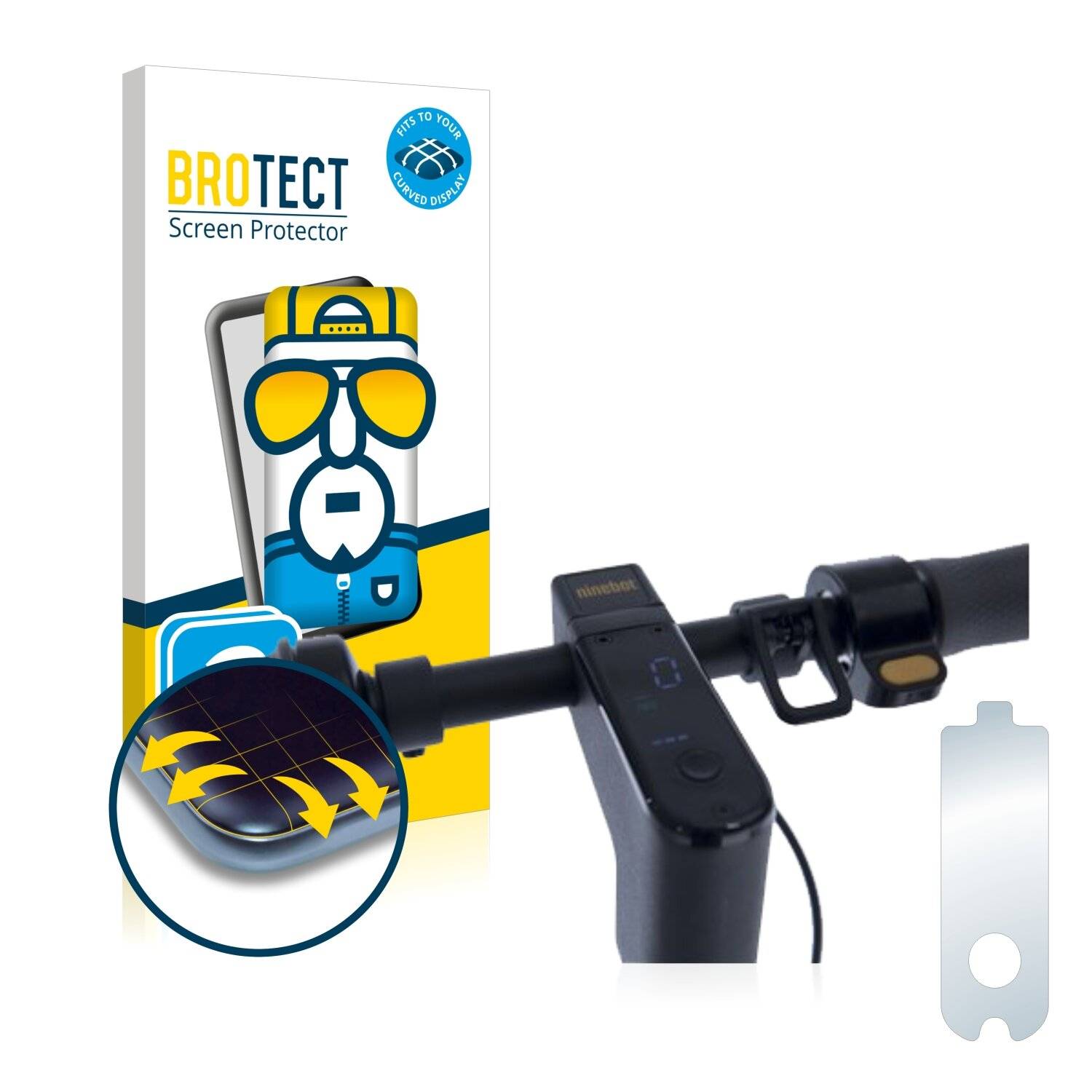 2x BROTECT Flex Full-Cover Displayschutzfolie für Segway Ninebot KickScooter MAX