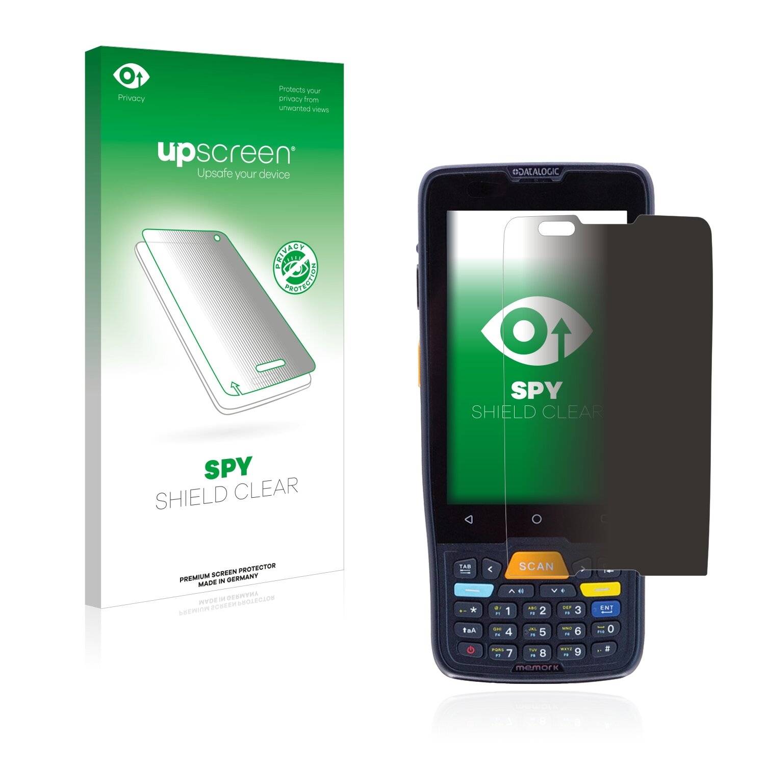 upscreen Spy Shield Clear Premium Blickschutzfolie für Datalogic Memor