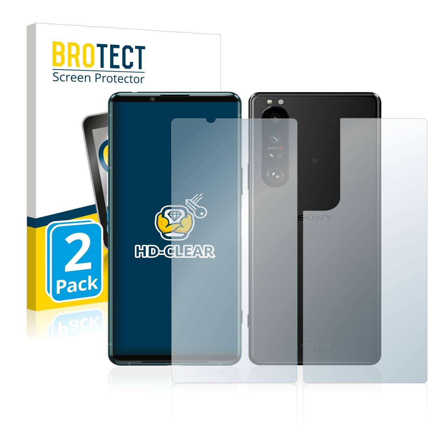 2x BROTECT HD-Clear Displayschutzfolie für Sony Xperia 5 III (Vorder +