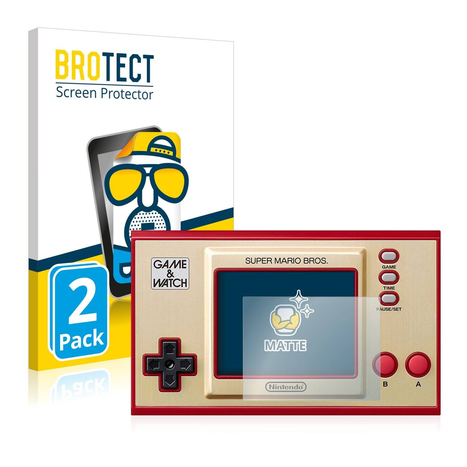 2x BROTECT Matte Displayschutzfolie für Nintendo Game & Watch Super Mario Bros -