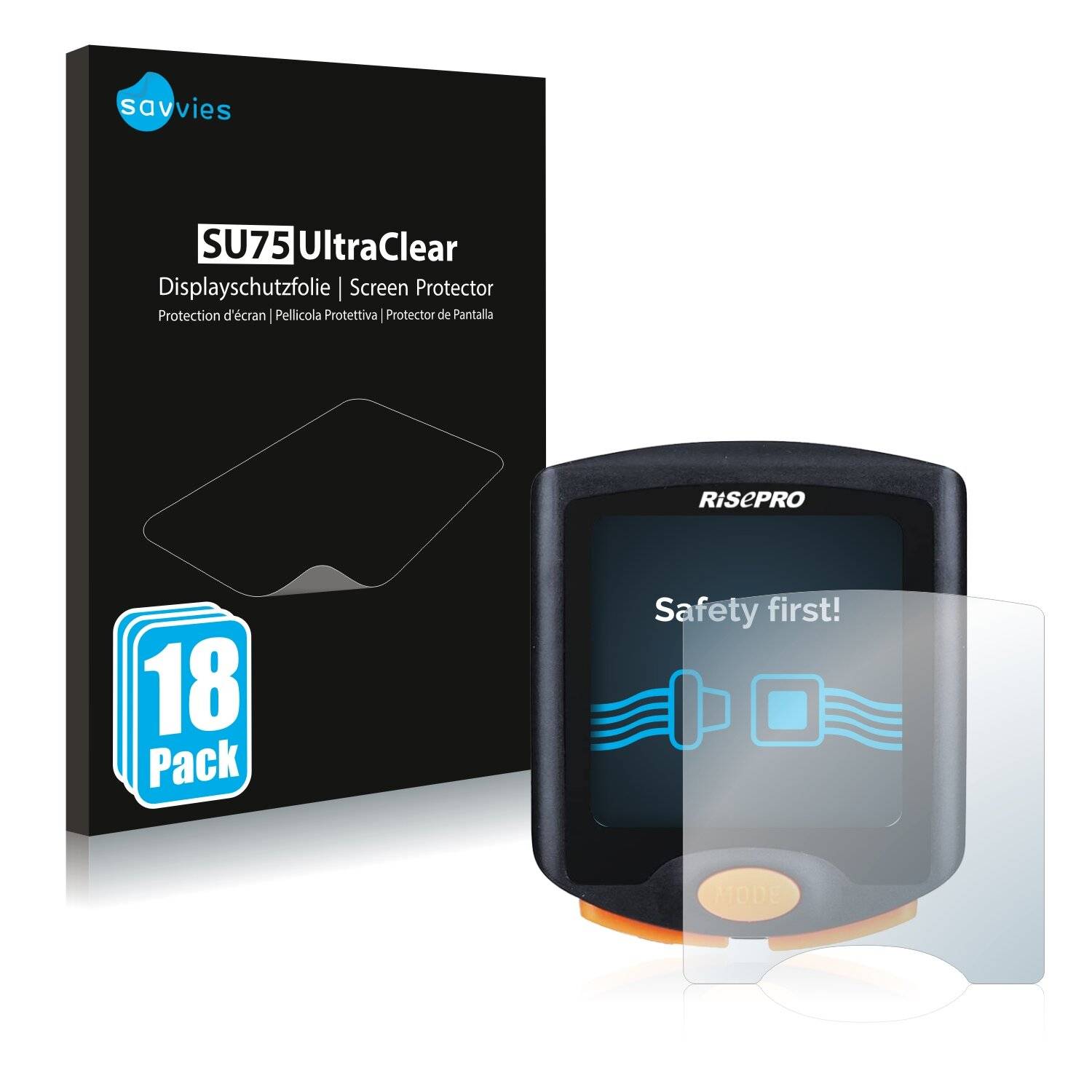 18x Savvies SU75 Displayschutzfolie für Risepro