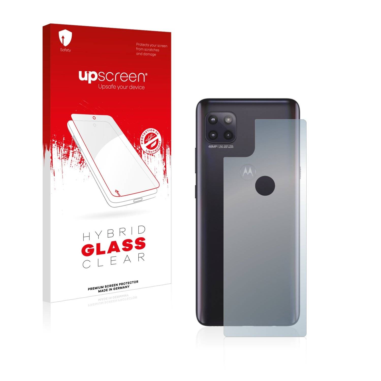 upscreen Hybrid Glass Clear Premium Schutzglas Folie für Motorola Moto G 5G