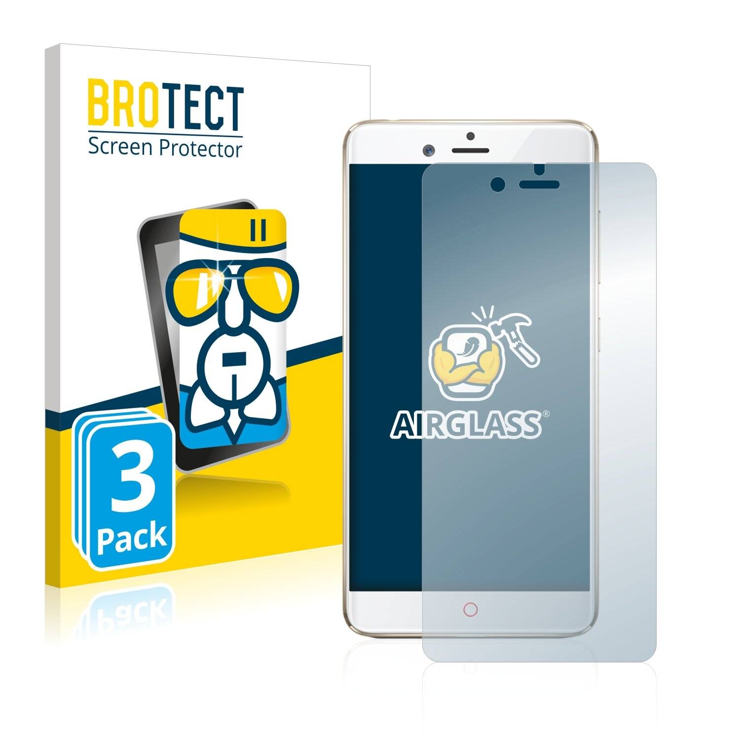 3x BROTECT AirGlass Schutzglas Folie für Archos Diamond Alpha