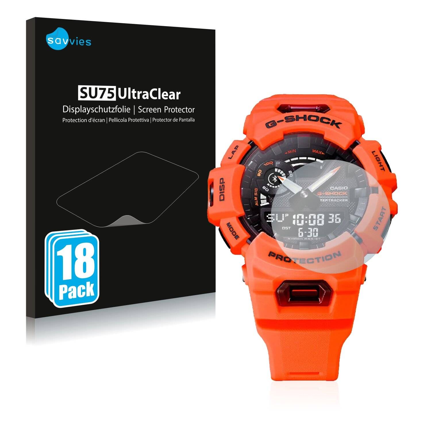 18x Savvies SU75 Displayschutzfolie für Casio G-Shock