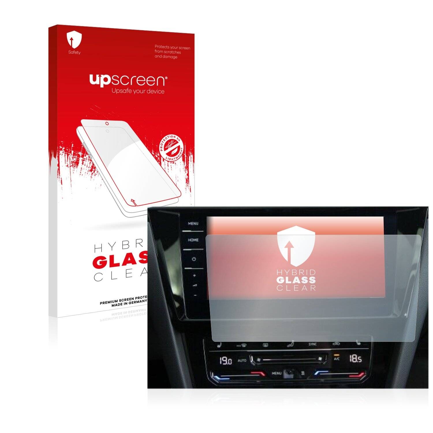upscreen Hybrid Glass Clear Premium Schutzglas Folie für Volkswagen Arteon Shooting Brake