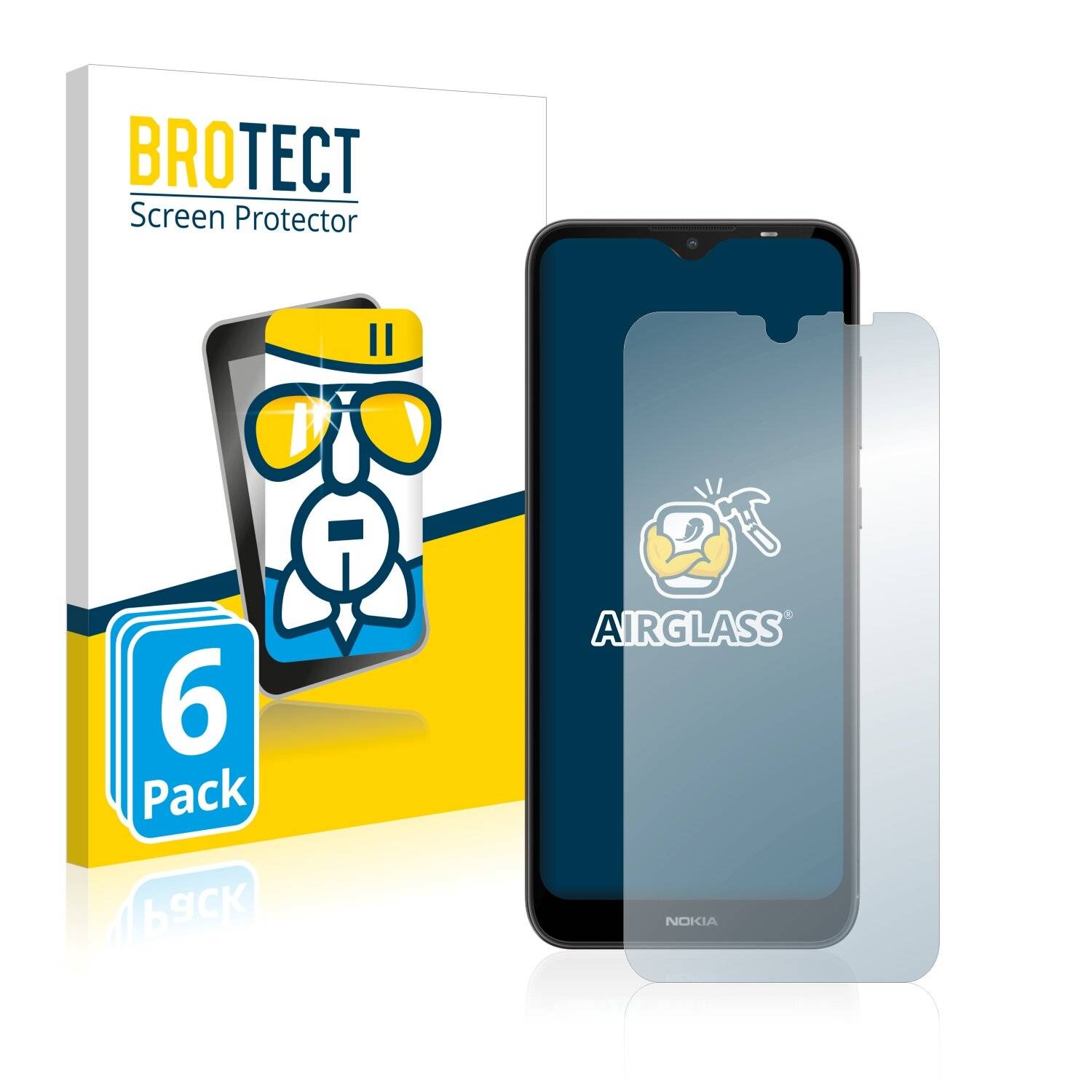 6x BROTECT AirGlass Schutzglas Folie für Nokia