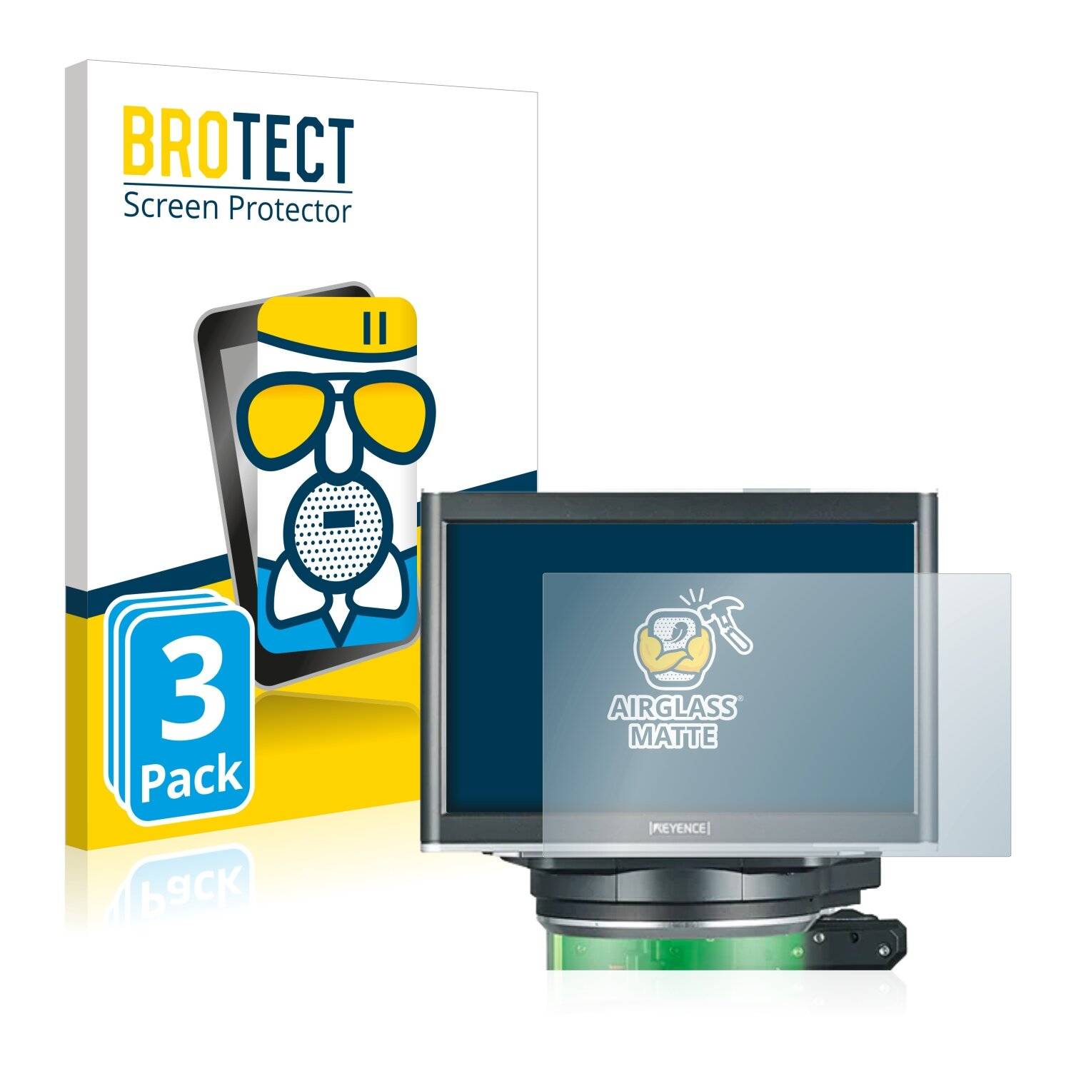 3x BROTECT AirGlass Matte Schutzglas Folie für Keyence IM-8020