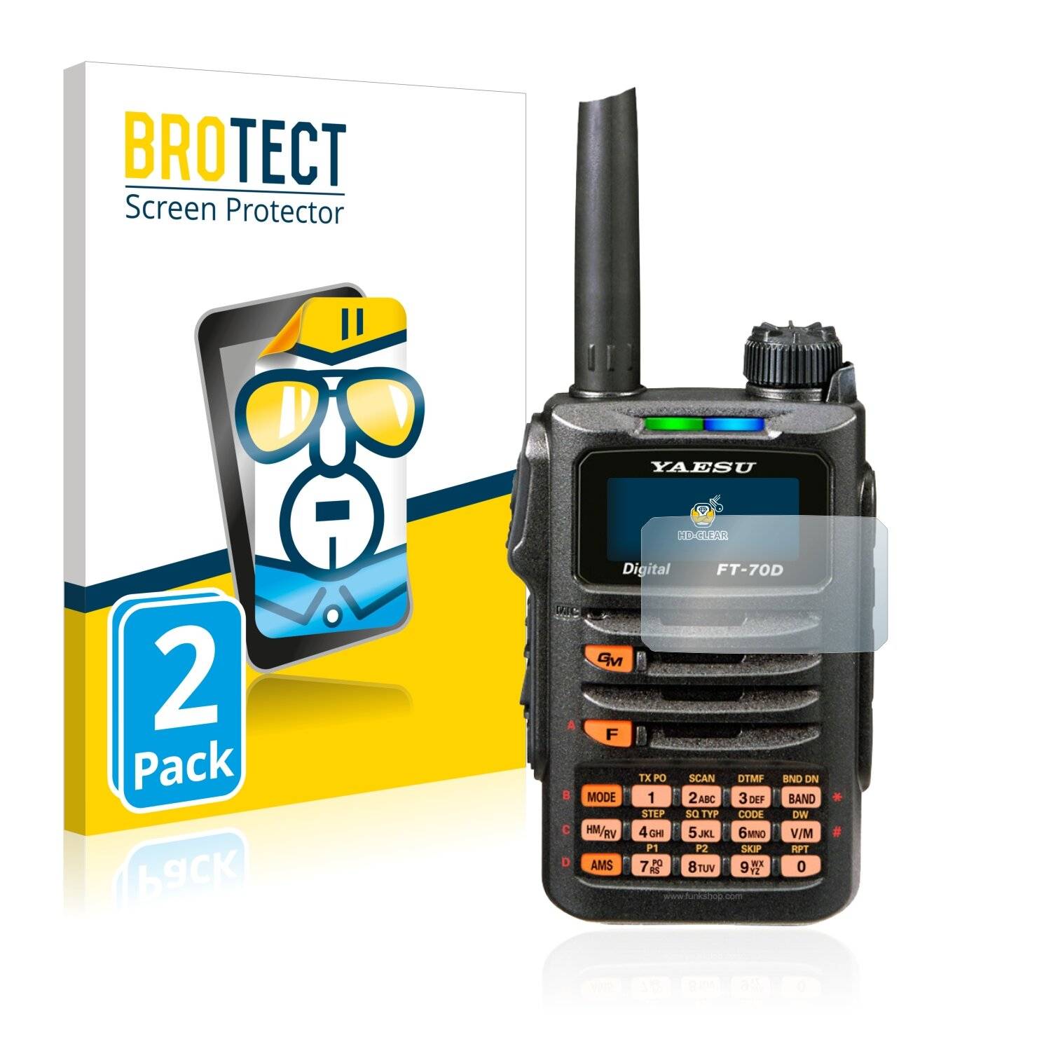 2x BROTECT HD-Clear Displayschutzfolie für Yaesu