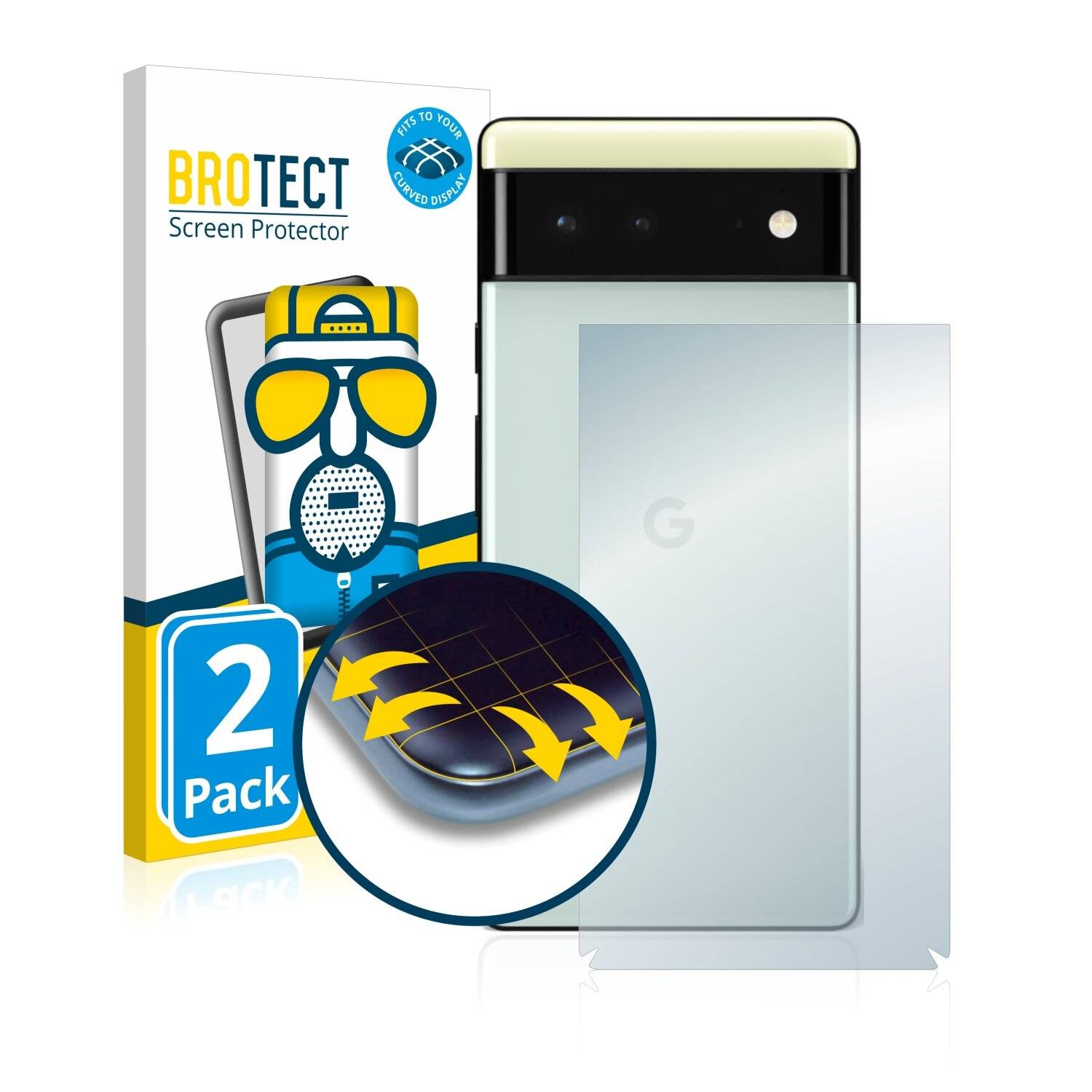 2x BROTECT Flex Matte Full-Cover Displayschutzfolie für Google Pixel 6