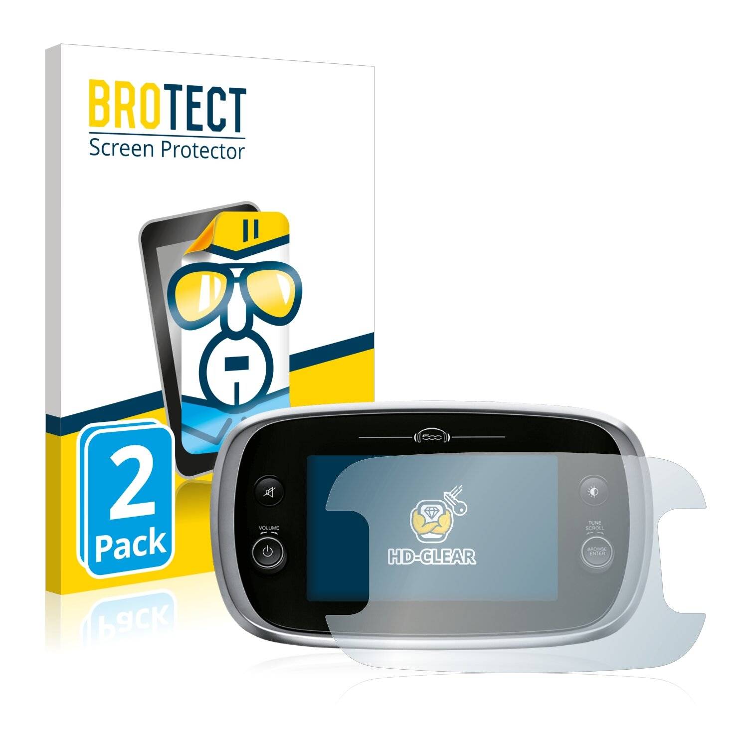 2x BROTECT HD-Clear Displayschutzfolie für Fiat 500X Uconnect