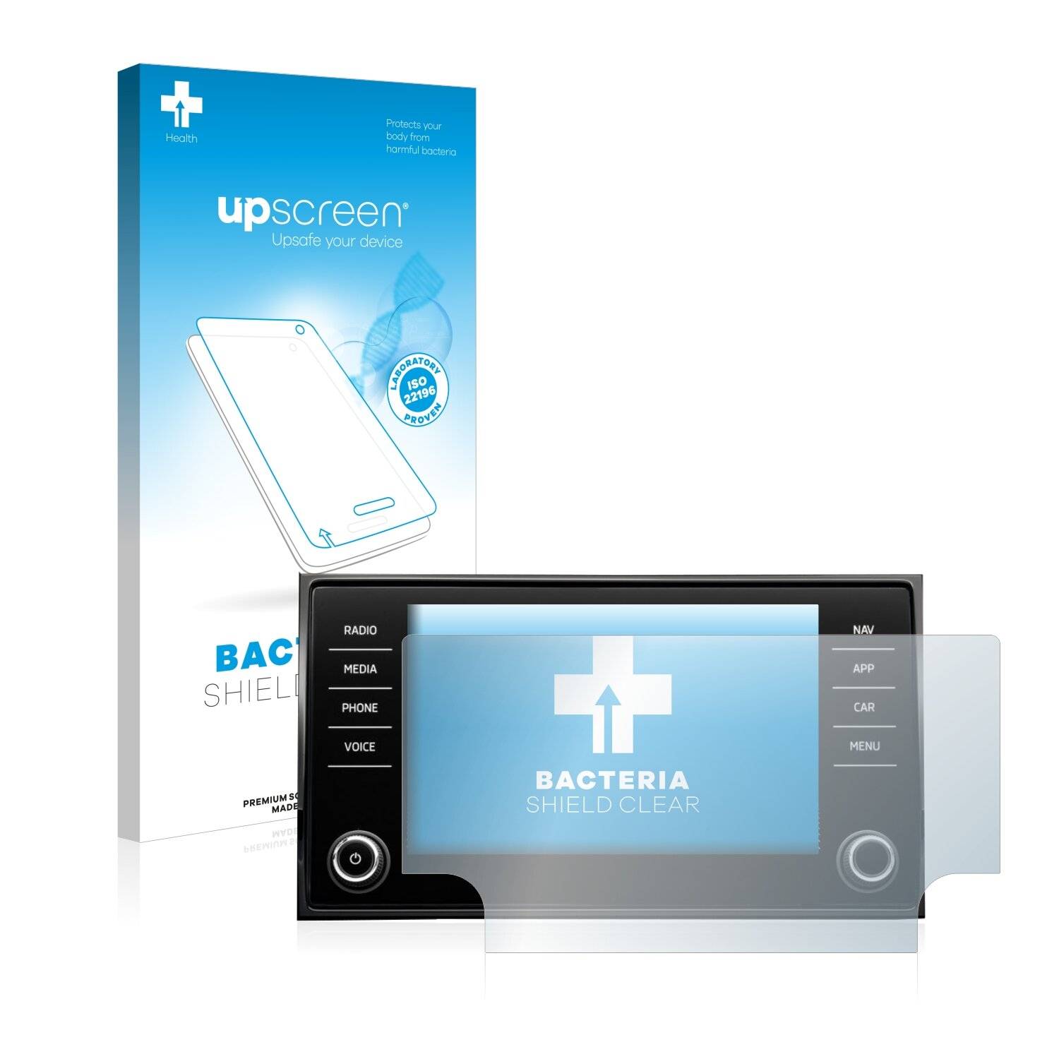 upscreen Bacteria Shield Clear Premium Antibakterielle Displayschutzfolie für Skoda Karoq