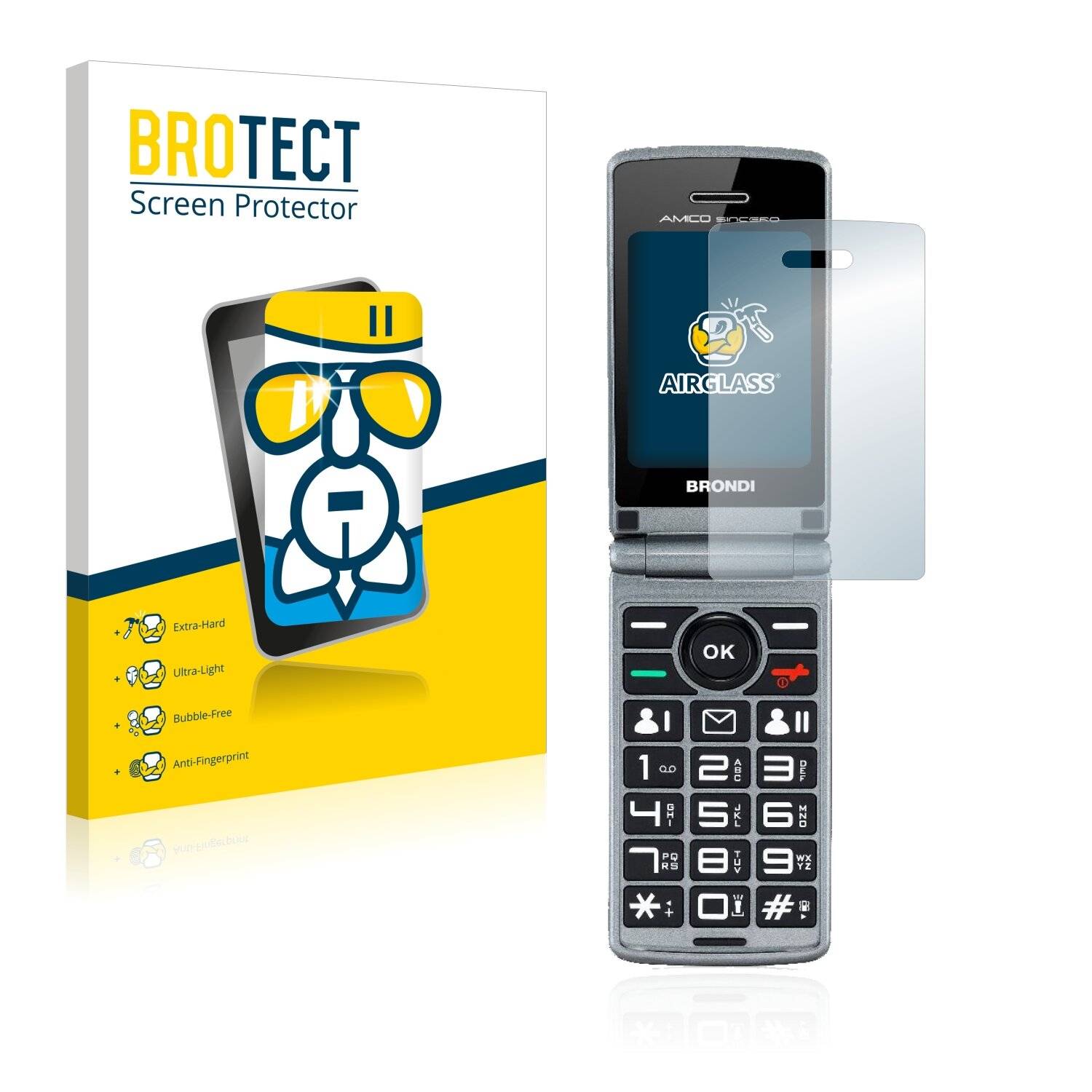 BROTECT AirGlass Schutzglas Folie für Brondi Amico