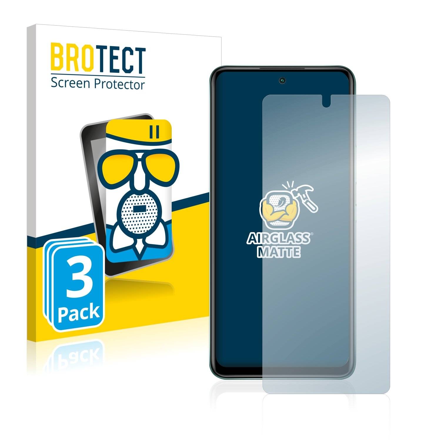 3x BROTECT AirGlass Matte Schutzglas Folie für Infinix Hot
