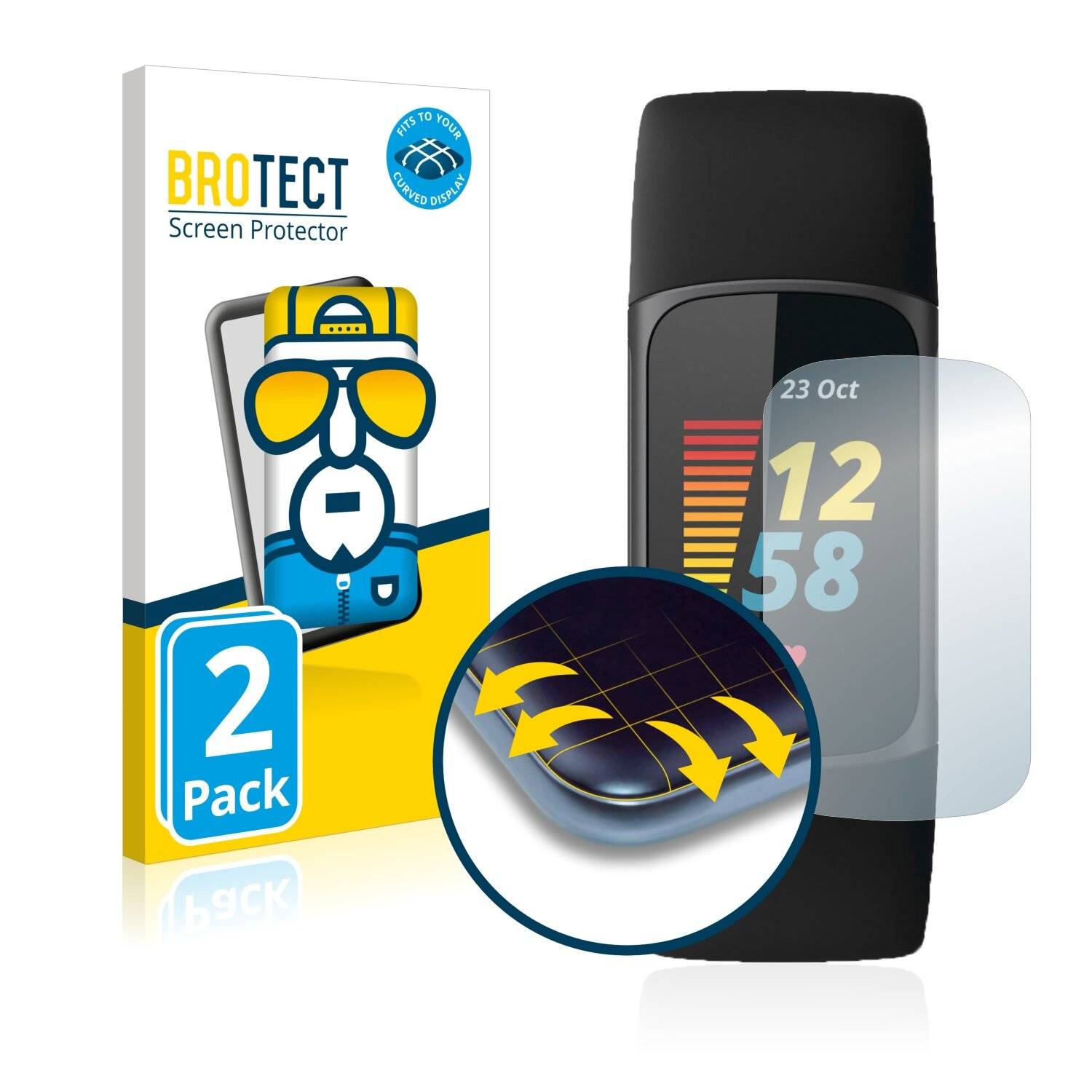 2x BROTECT Flex Full-Cover Displayschutzfolie für Fitbit Charge