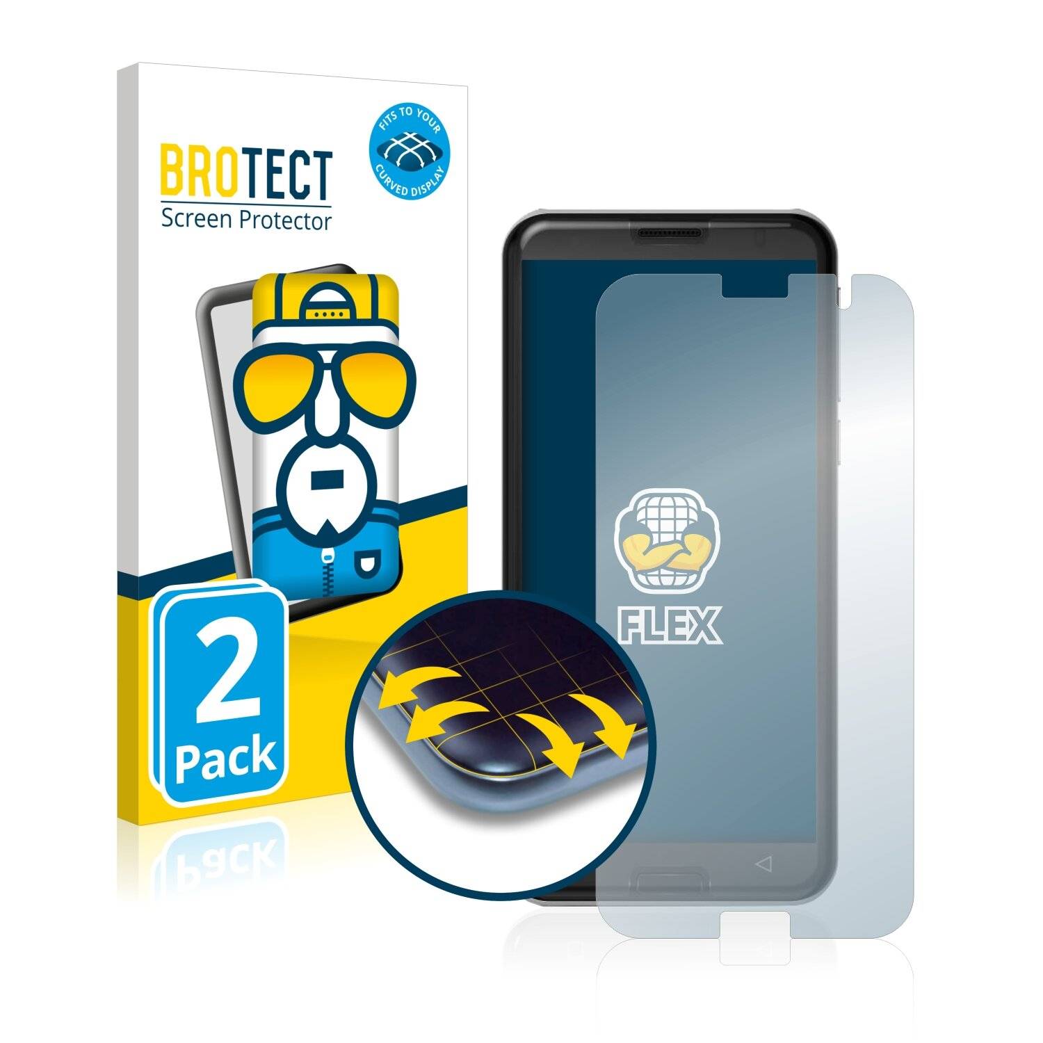 2x BROTECT Flex Full-Cover Displayschutzfolie für Emporia Smart