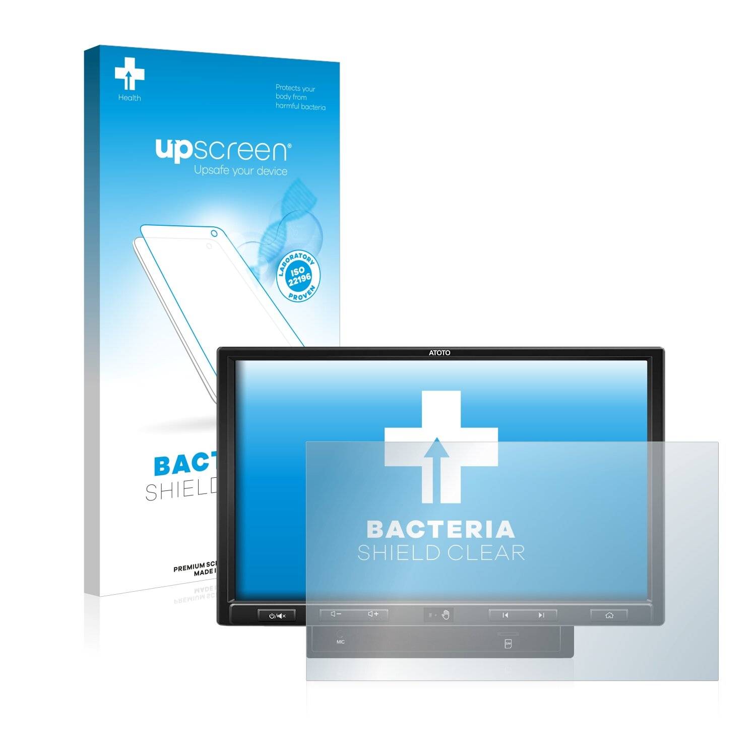 upscreen Bacteria Shield Clear Premium Antibakterielle Displayschutzfolie für Atoto S8 Ultra
