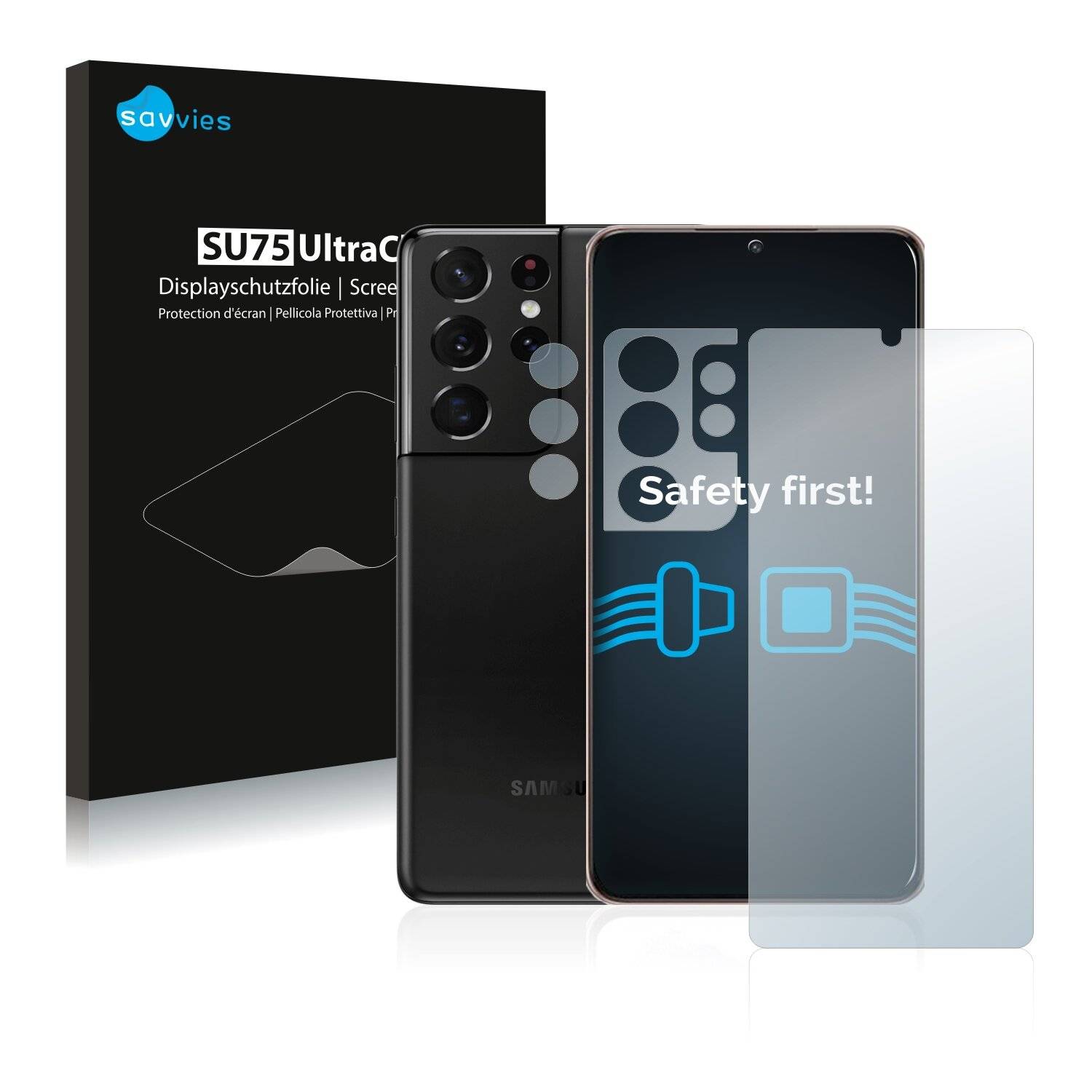 18x Savvies SU75 Displayschutzfolie für Samsung Galaxy S21 Ultra 5G (Vorderseite +