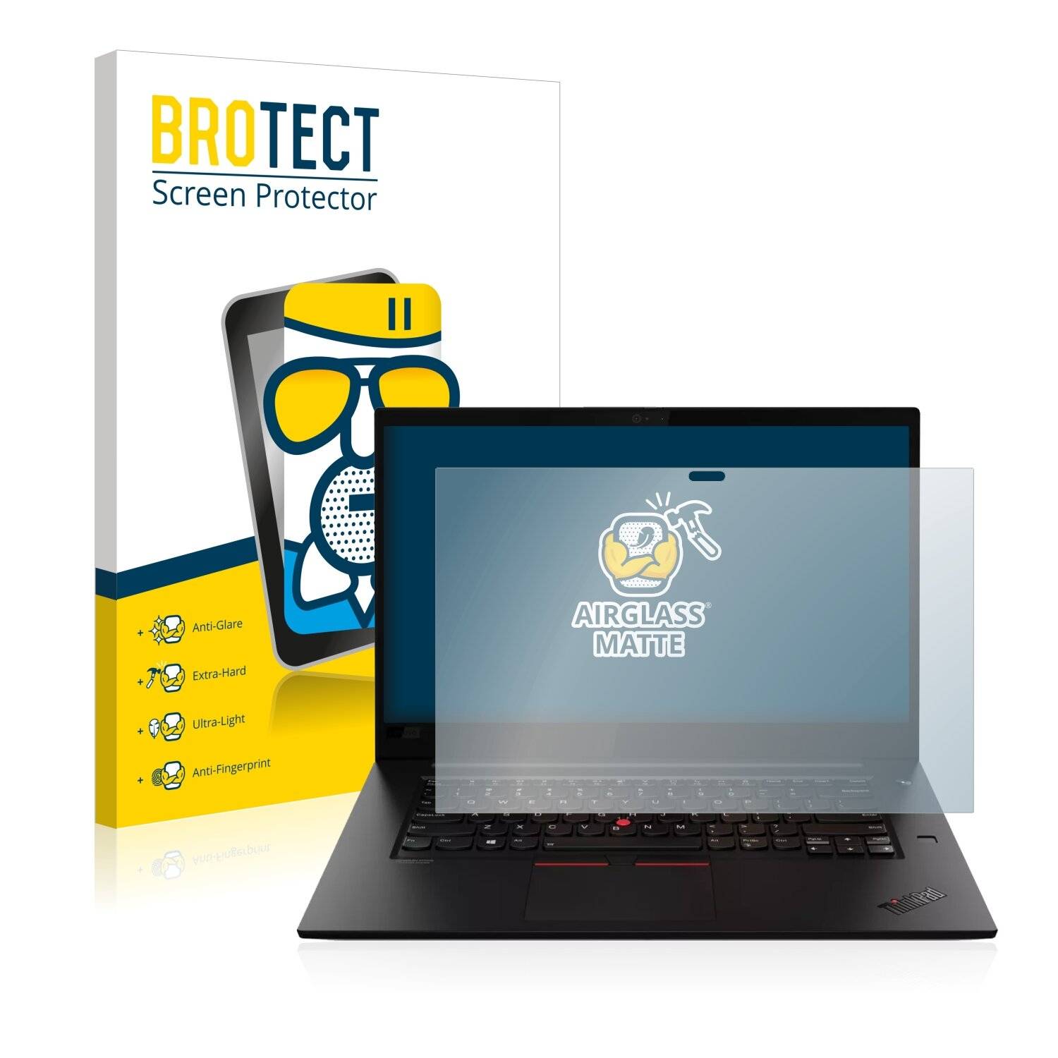 BROTECT AirGlass Matte Schutzglas Folie für Lenovo ThinkPad X1 Extreme 15 (3.