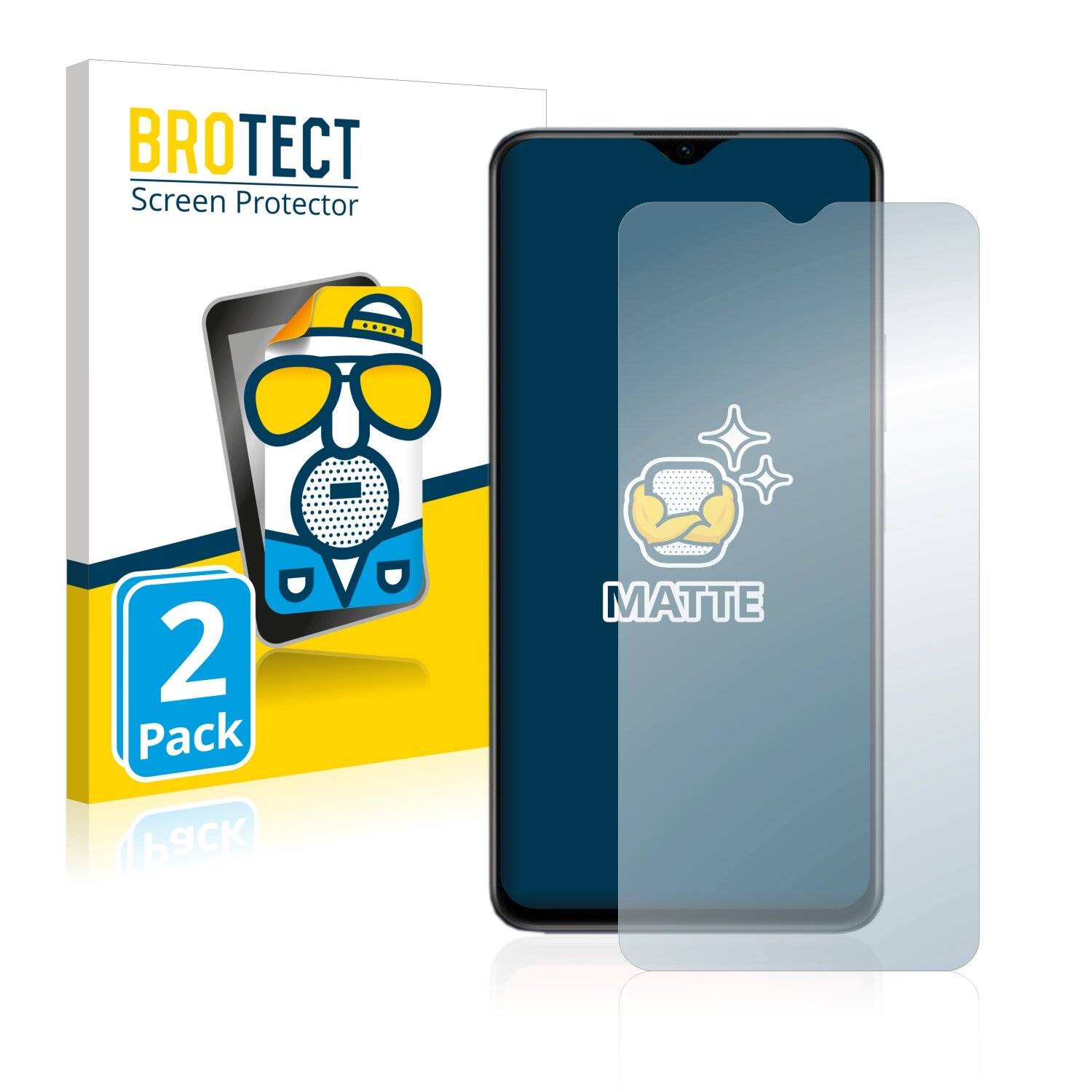 2x BROTECT Matte Displayschutzfolie für Vivo Y76s - Entspiegelt,