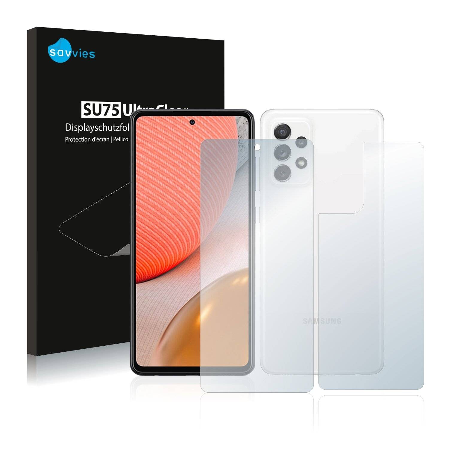 18x Savvies SU75 Displayschutzfolie für Samsung Galaxy A72 (Vorder +