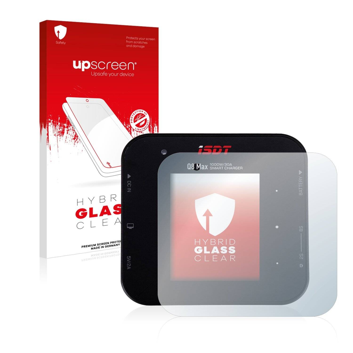 upscreen Hybrid Glass Clear Premium Schutzglas Folie für ISDT Q8