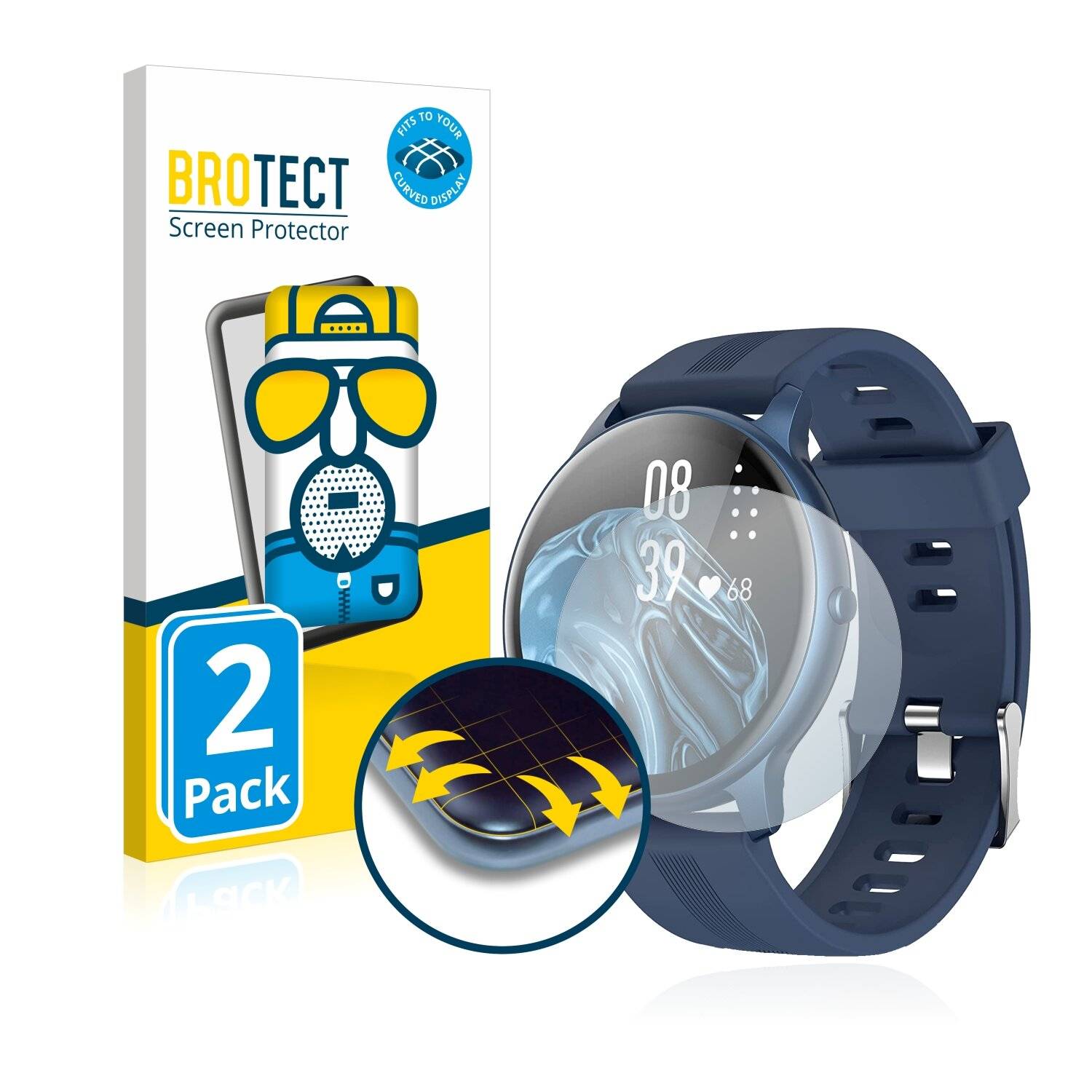 2x BROTECT Flex Matte Full-Cover Displayschutzfolie für AGPtek