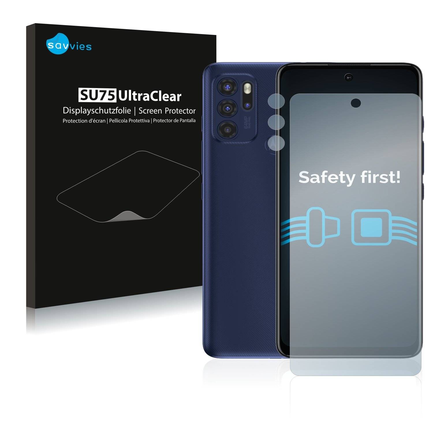 18x Savvies SU75 Displayschutzfolie für Motorola Moto G60S (Vorderseite +