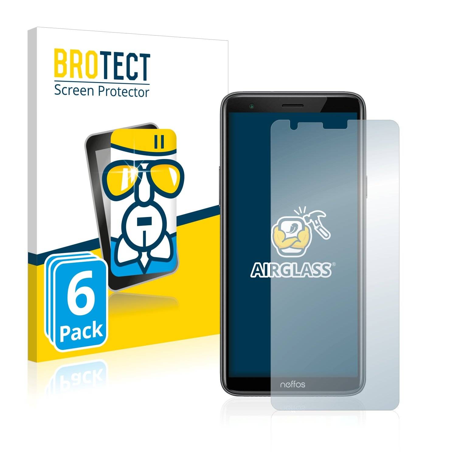 6x BROTECT AirGlass Schutzglas Folie für TP-Link Neffos