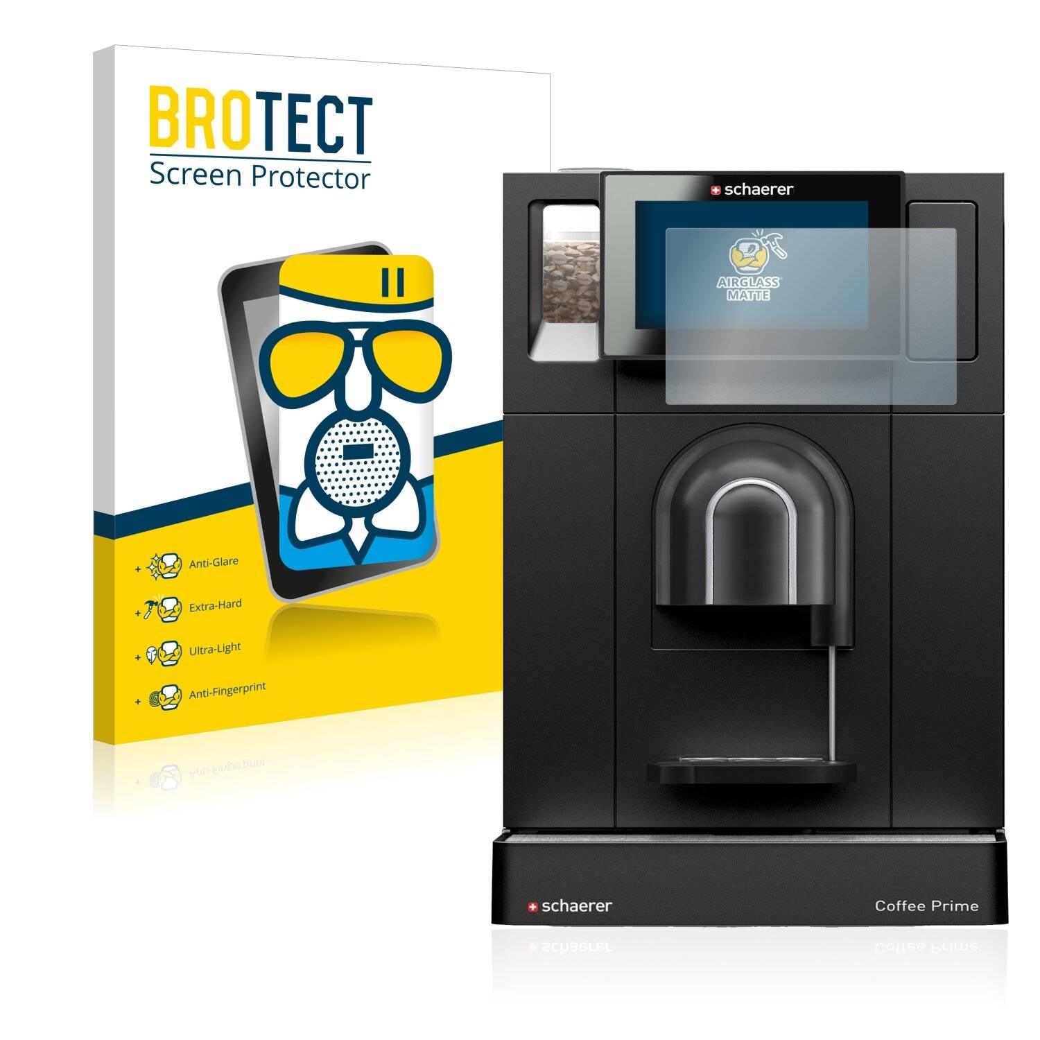 BROTECT AirGlass Matte Schutzglas Folie für Schaerer Coffee