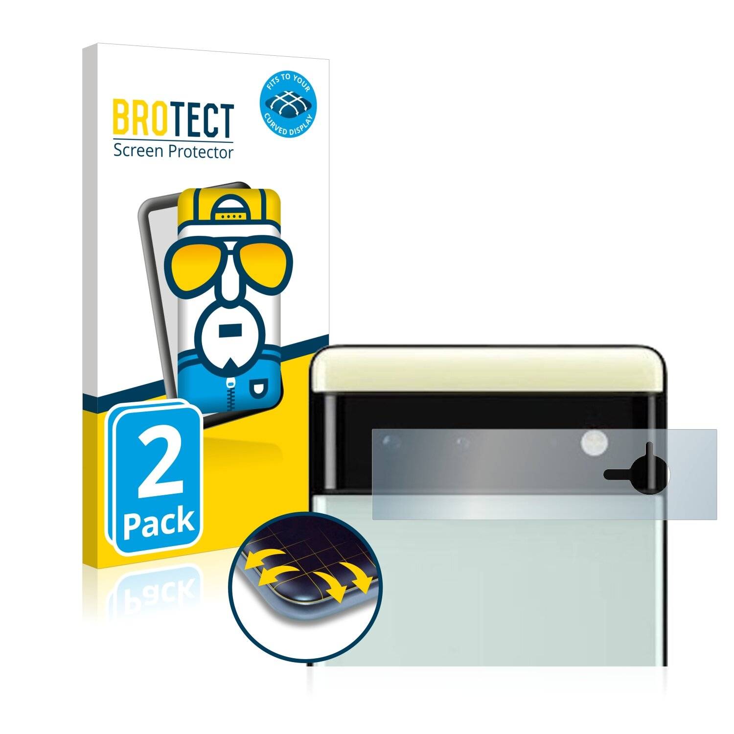2x BROTECT Flex Full-Cover Displayschutzfolie für Google Pixel 6 (NUR