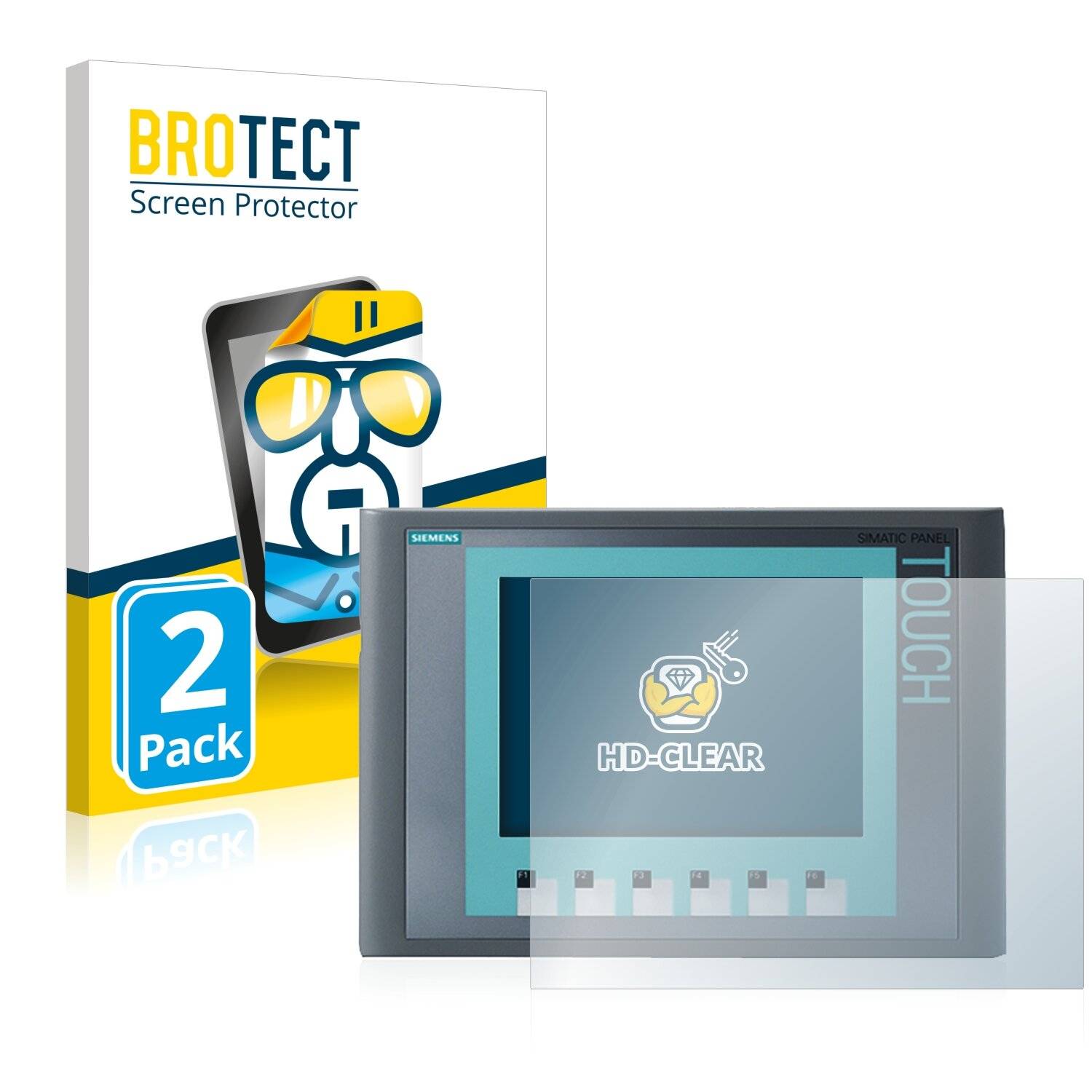 2x BROTECT HD-Clear Displayschutzfolie für Siemens Simatic HMI KTP 600 Basic Color