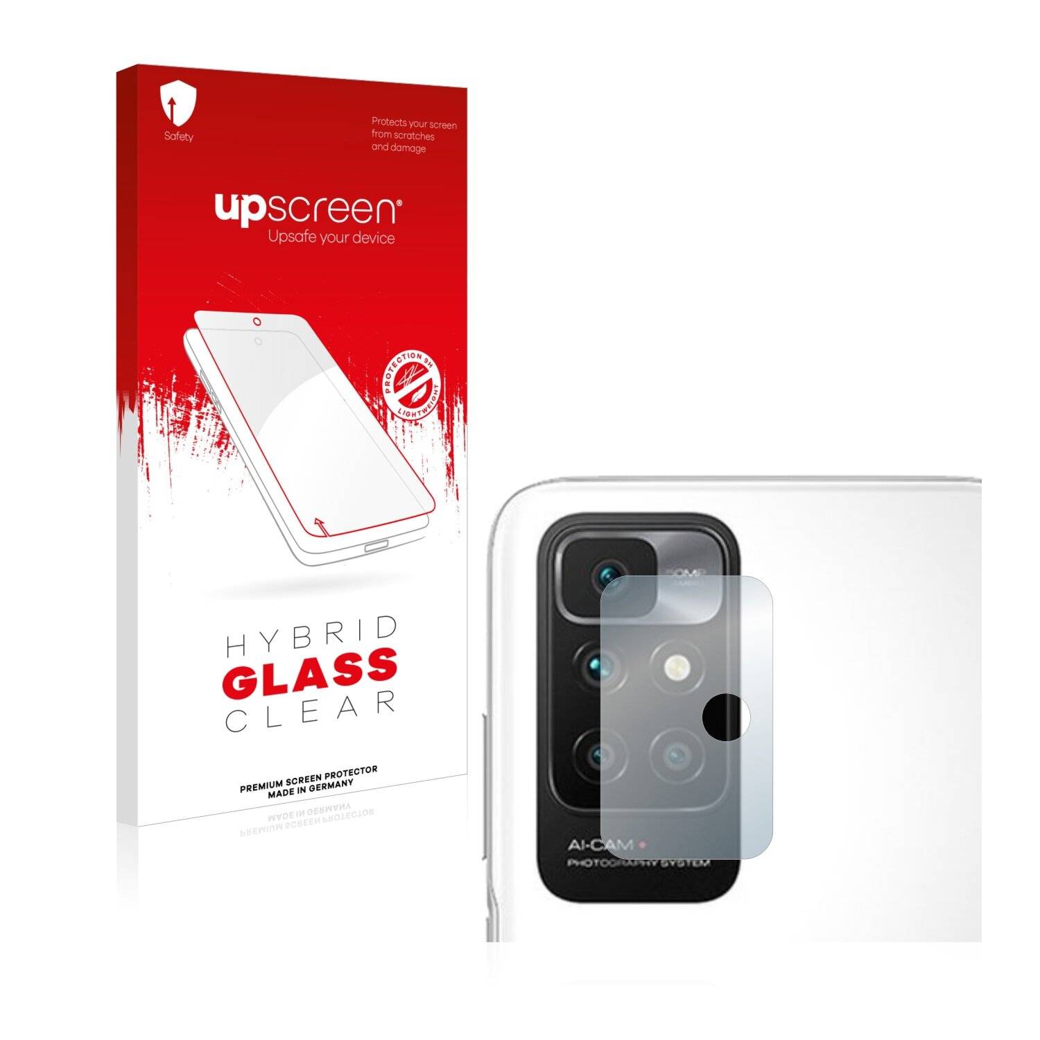 upscreen Hybrid Glass Clear Premium Schutzglas Folie für Xiaomi Redmi 10 (NUR