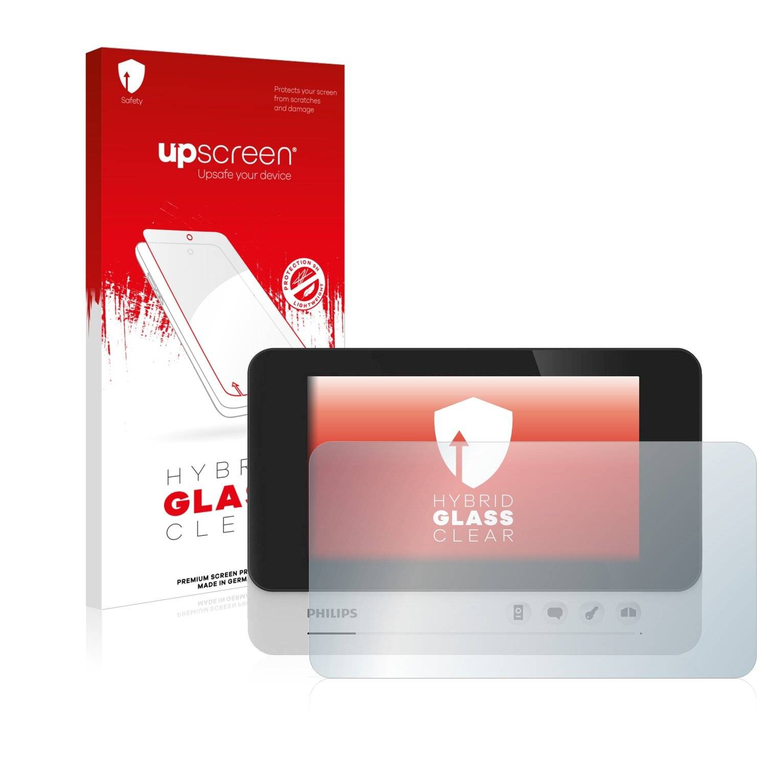 upscreen Hybrid Glass Clear Premium Schutzglas Folie für Philips