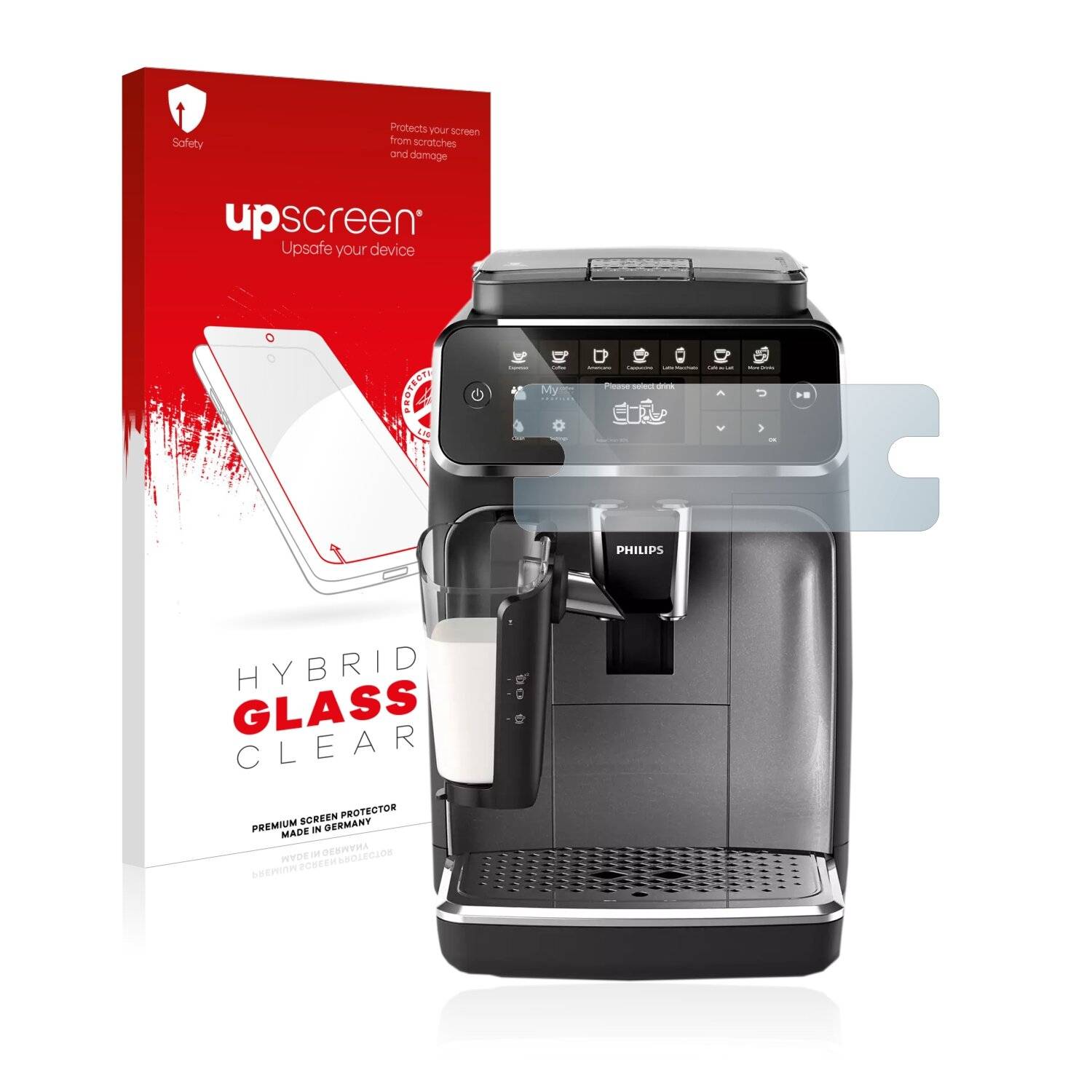 upscreen Hybrid Glass Clear Premium Schutzglas Folie für Philips 4300