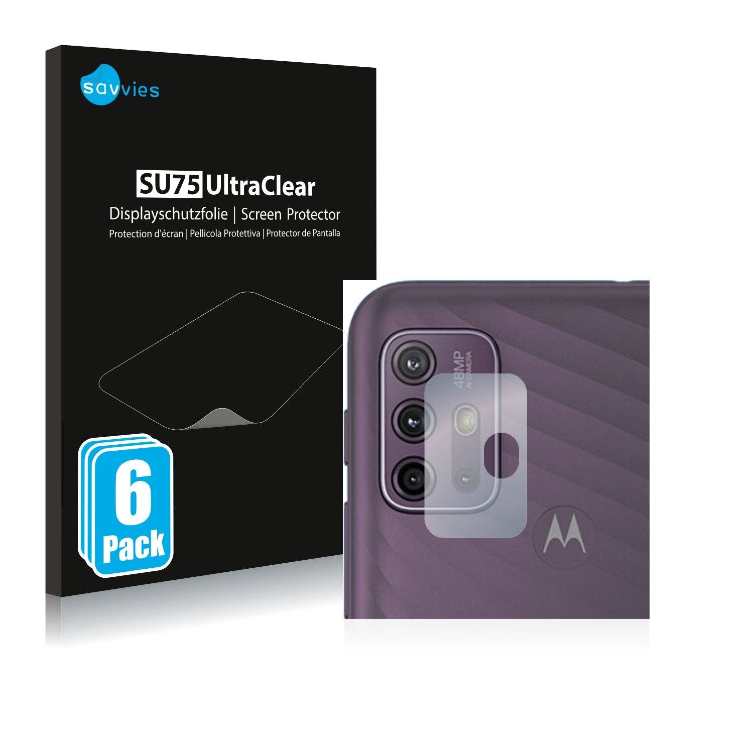 6x Savvies SU75 Displayschutzfolie für Motorola Moto G10 (NUR