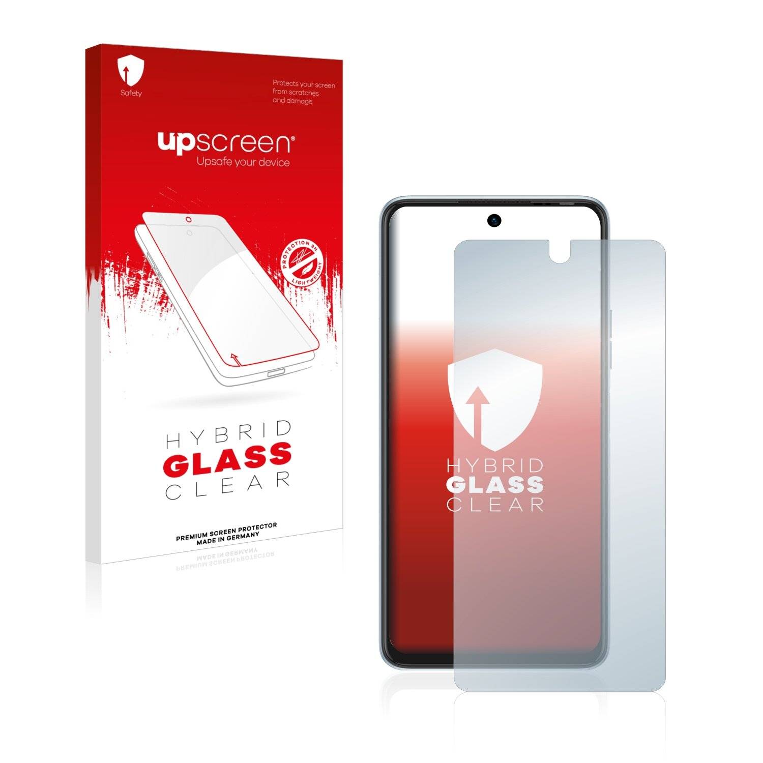 upscreen Hybrid Glass Clear Premium Schutzglas Folie für Tecno Camon