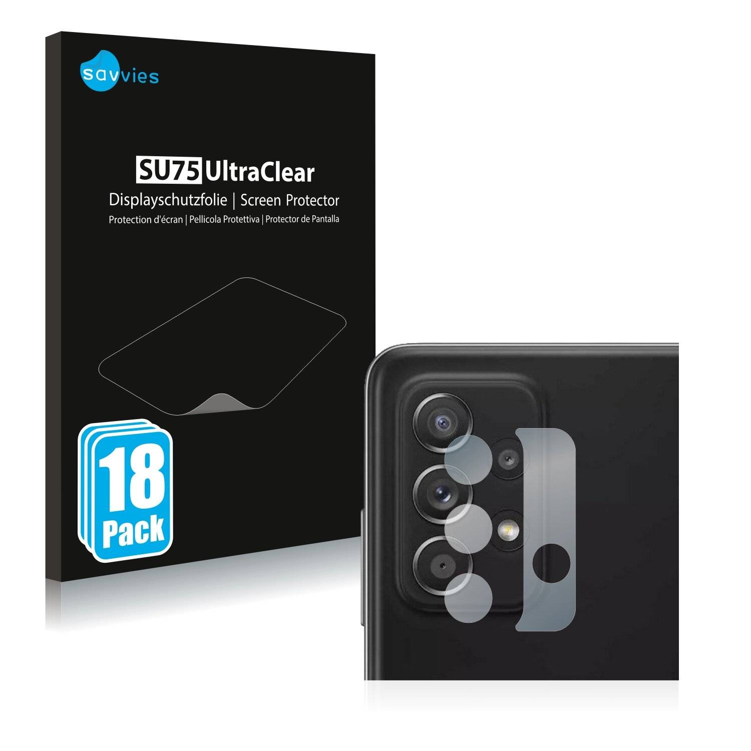 18x Savvies SU75 Displayschutzfolie für Samsung Galaxy A52 5G (NUR