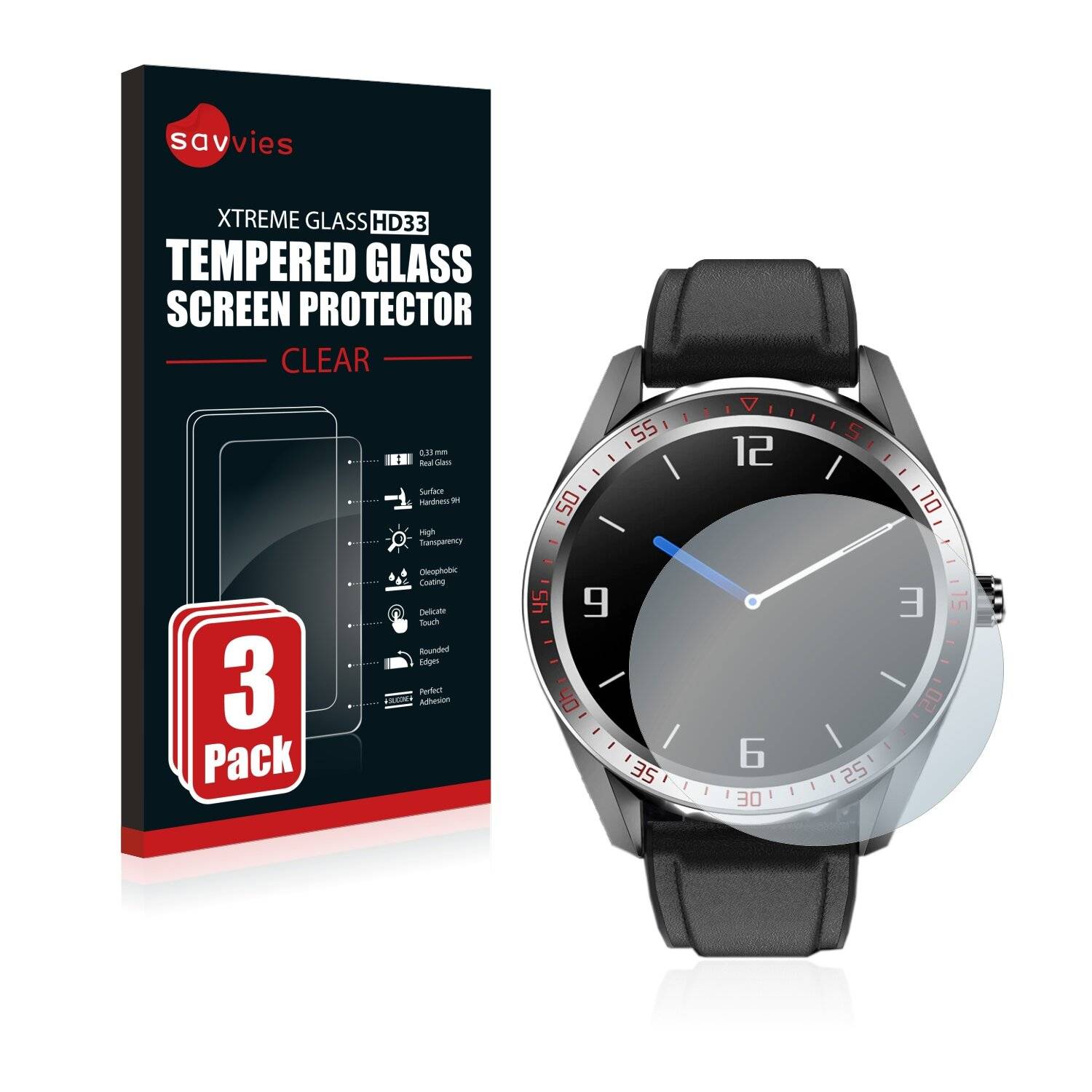 3x Savvies HD33 Clear Schutzglas für Epopoos Amoled Smart