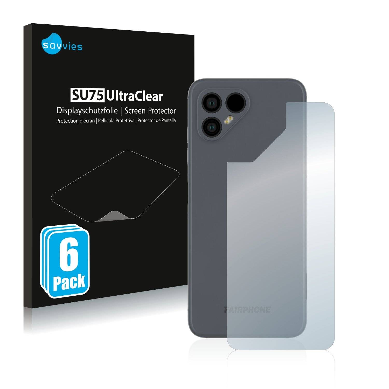 6x Savvies SU75 Displayschutzfolie für Fairphone 4