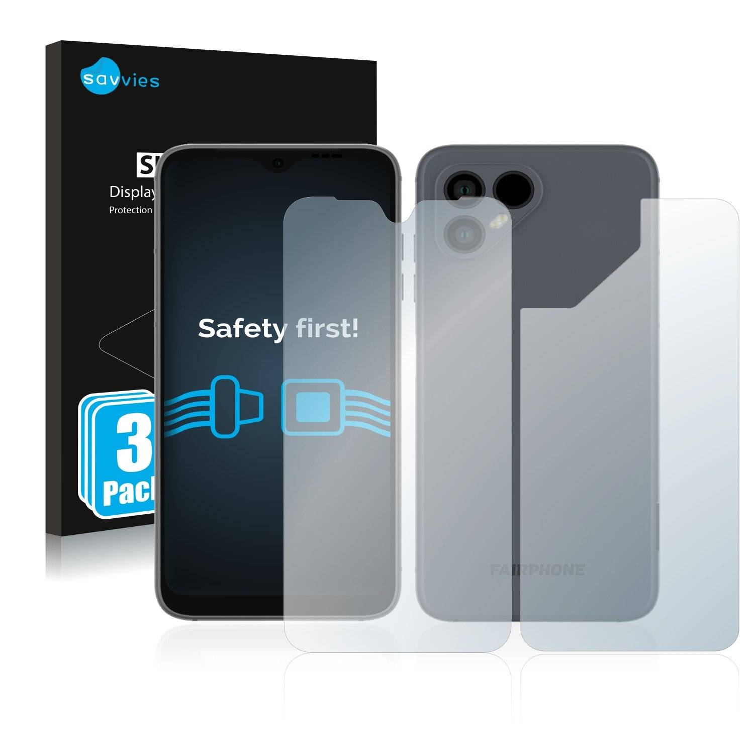 6x Savvies SU75 Displayschutzfolie für Fairphone 4 (Vorder +