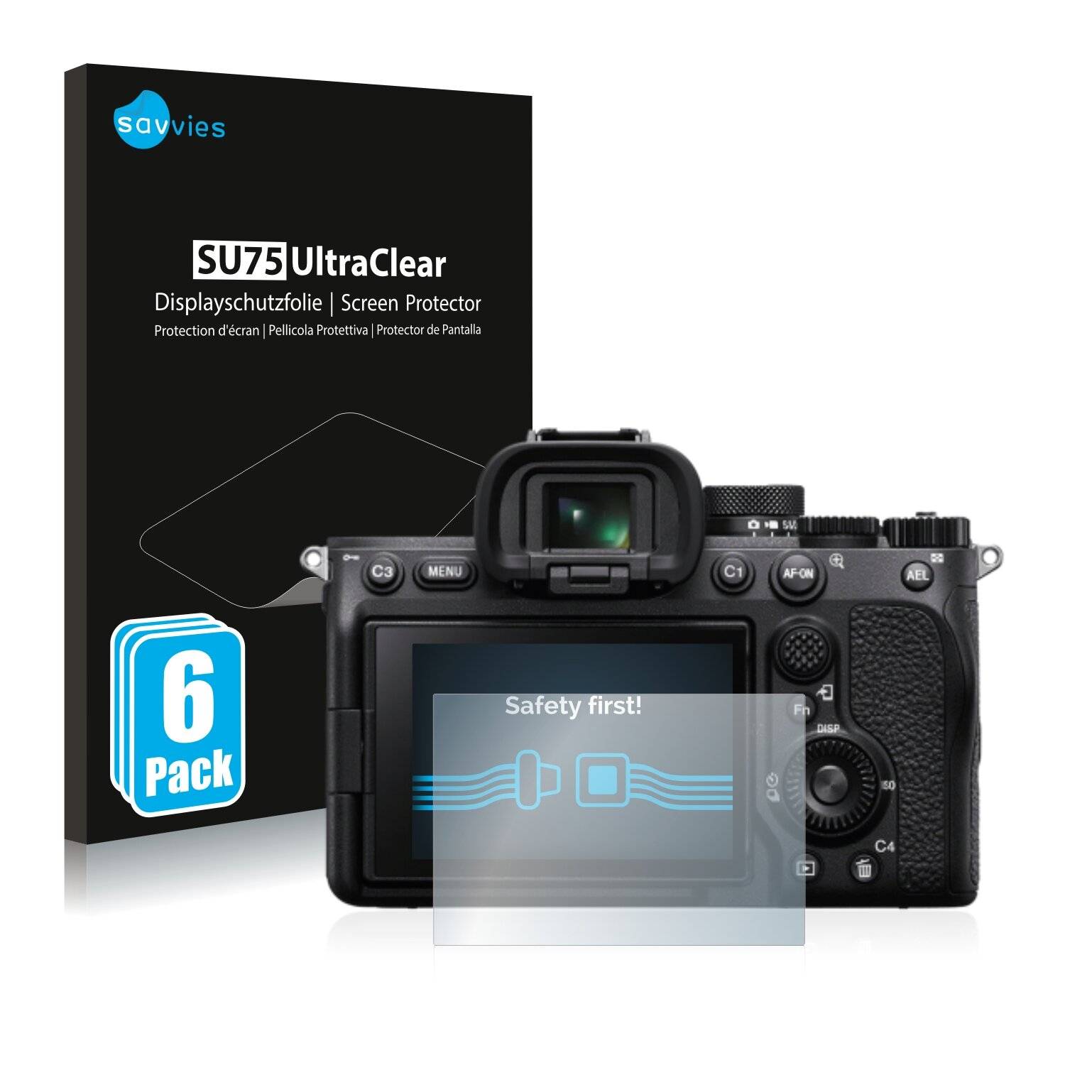 6x Savvies SU75 Displayschutzfolie für Sony Alpha 7