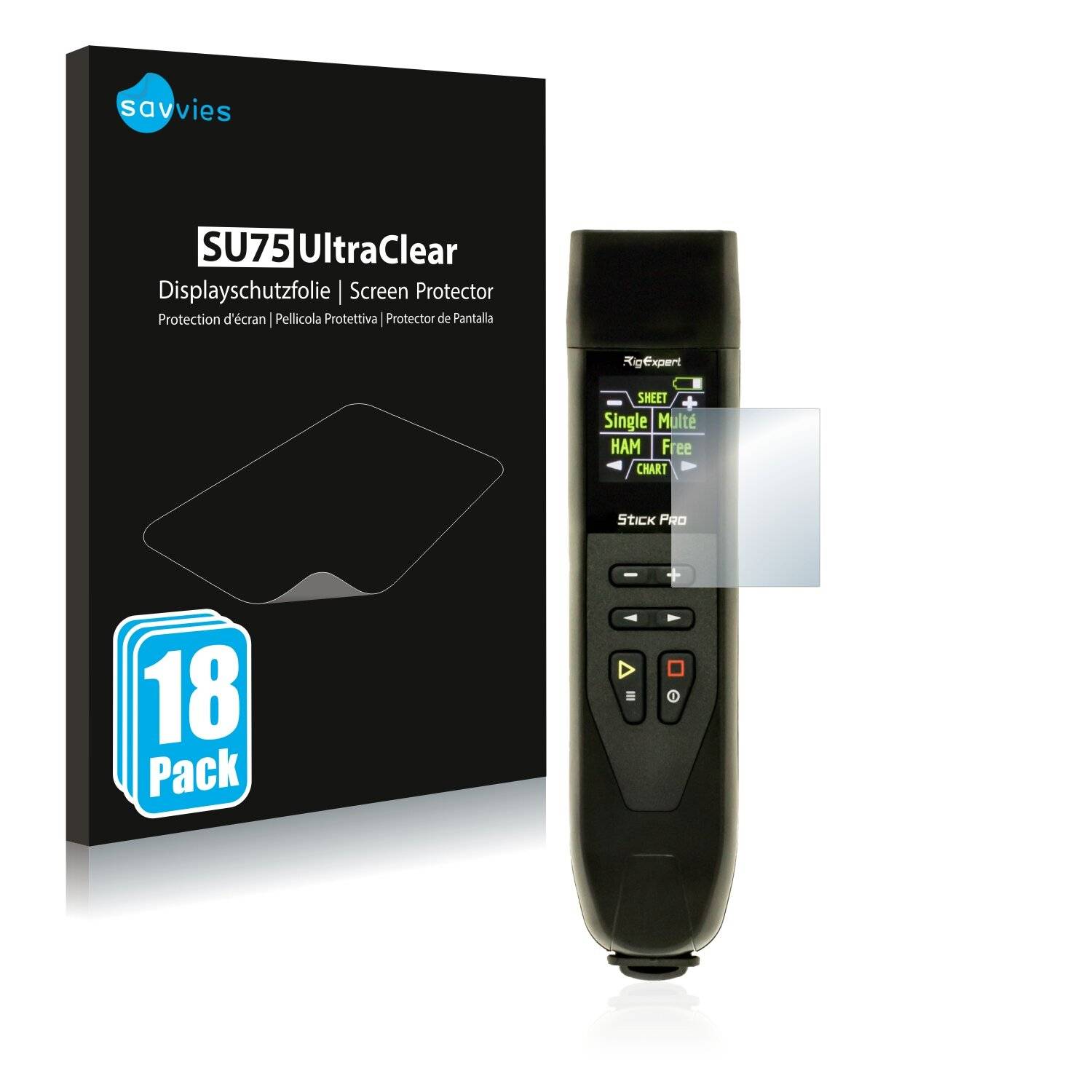 18x Savvies SU75 Displayschutzfolie für RigExpert Stick