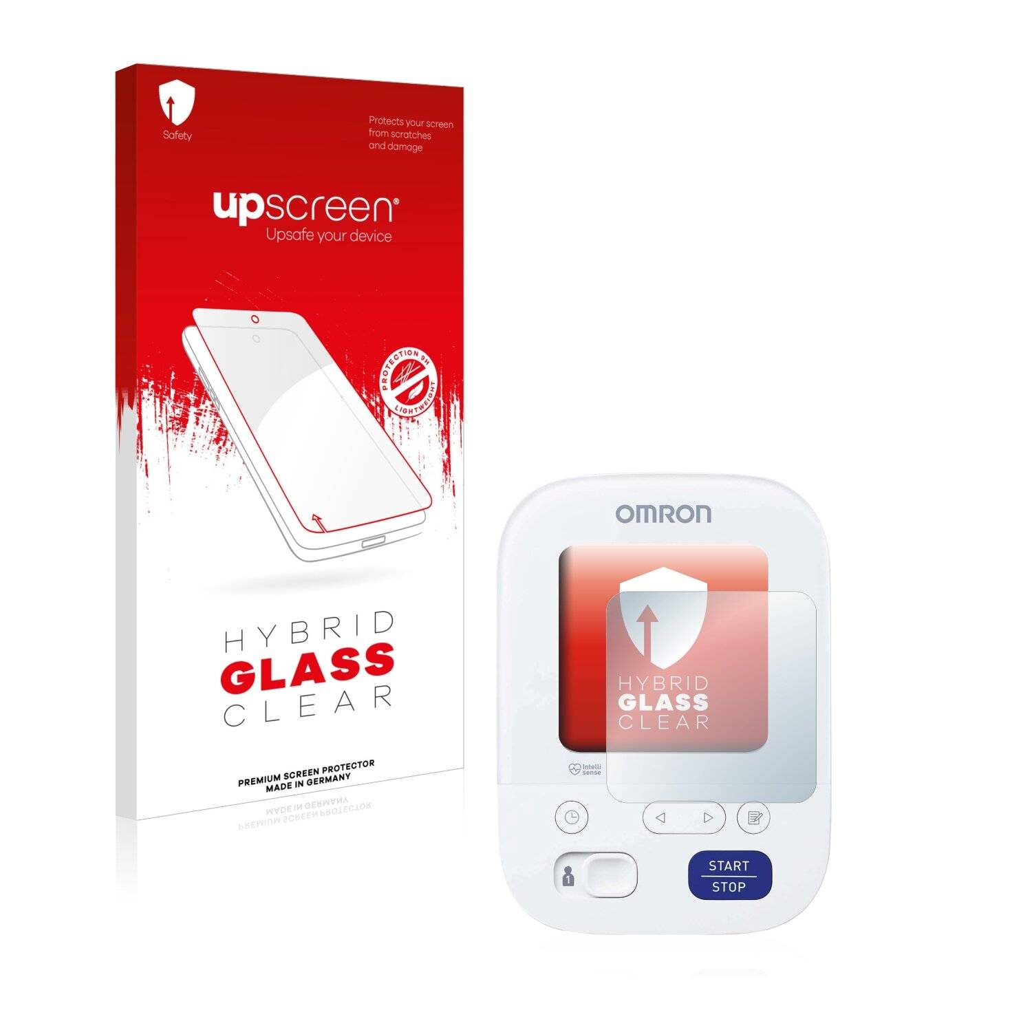 upscreen Hybrid Glass Clear Premium Schutzglas Folie für Omron