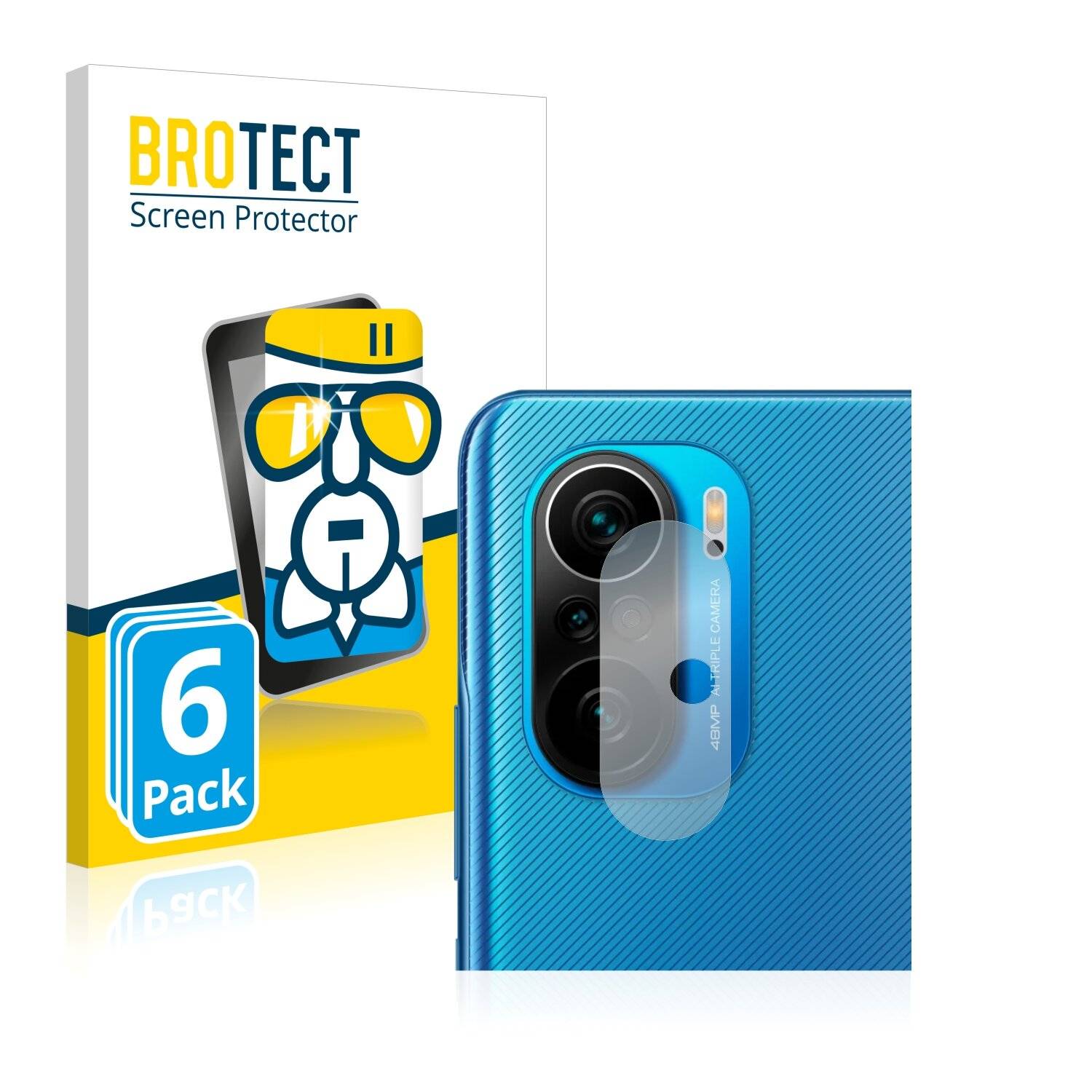 6x BROTECT AirGlass Schutzglas Folie für Xiaomi Redmi K40 (NUR