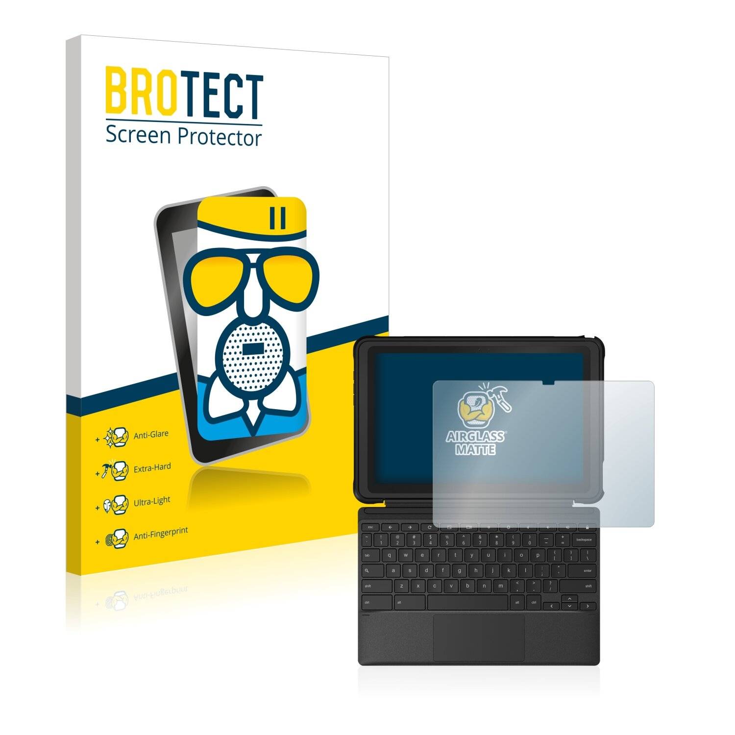 BROTECT AirGlass Matte Schutzglas Folie für Asus Chromebook Detachable