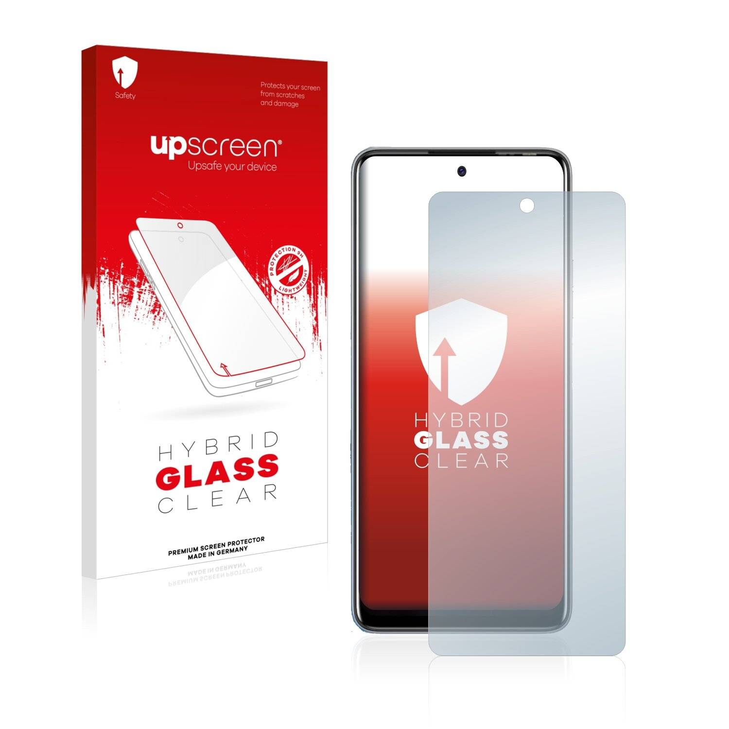 upscreen Hybrid Glass Clear Premium Schutzglas Folie für Tecno Pova