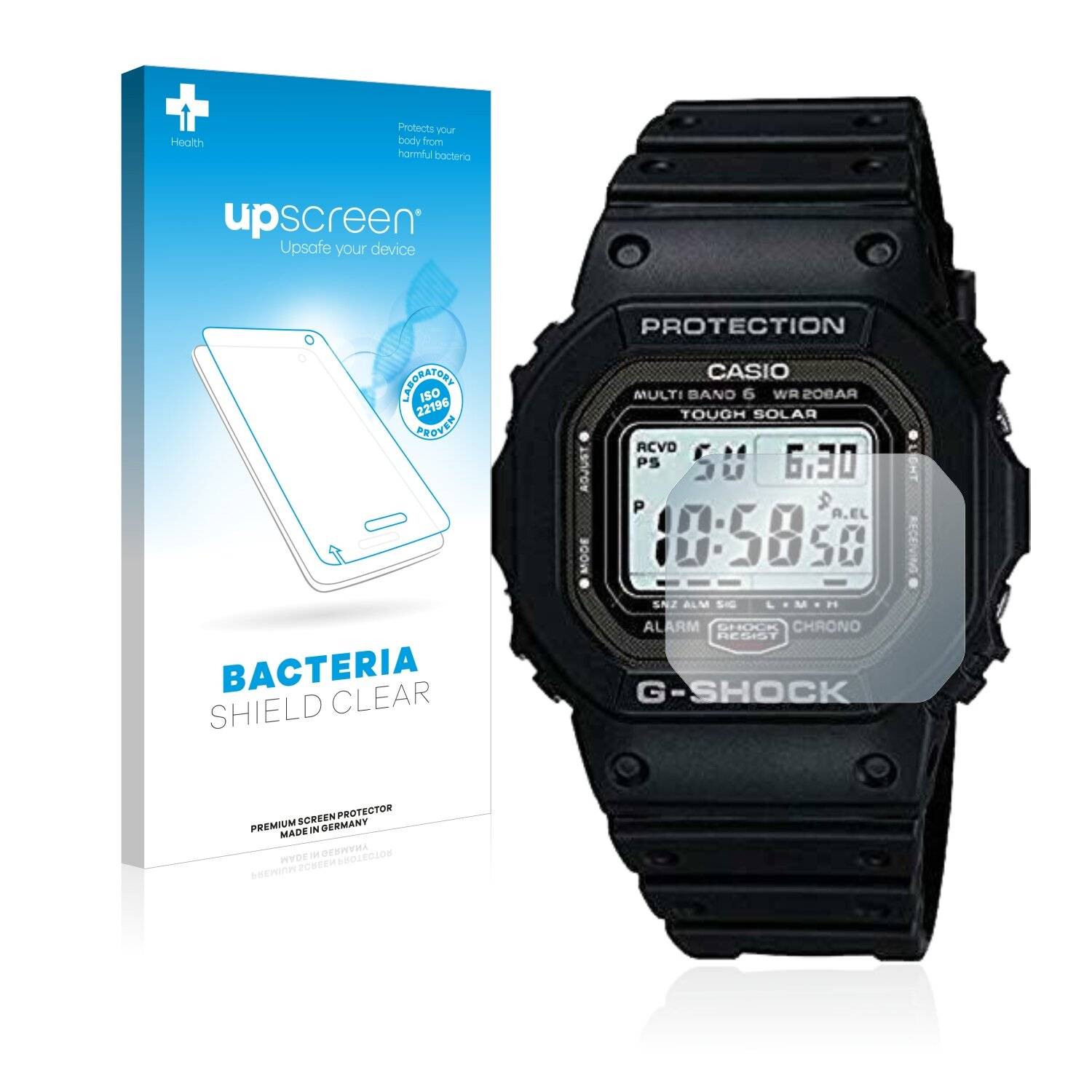 upscreen Bacteria Shield Clear Premium Antibakterielle Displayschutzfolie für Casio G-Shock