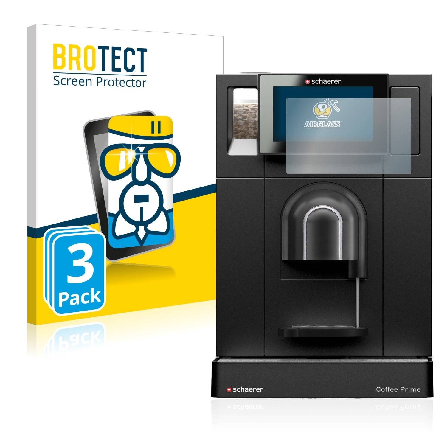 3x BROTECT AirGlass Schutzglas Folie für Schaerer Coffee
