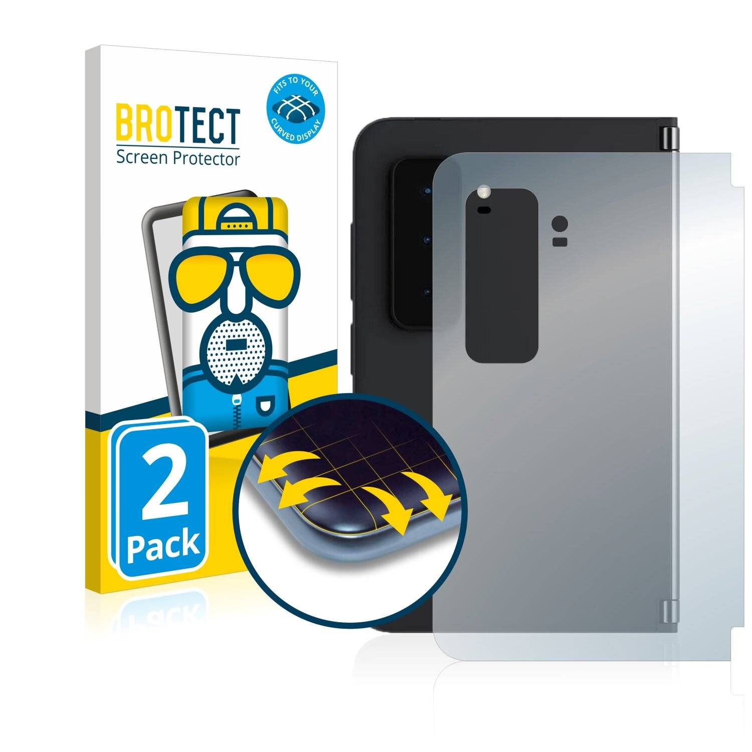 2x BROTECT Flex Matte Full-Cover Displayschutzfolie für Microsoft Surface Duo 2